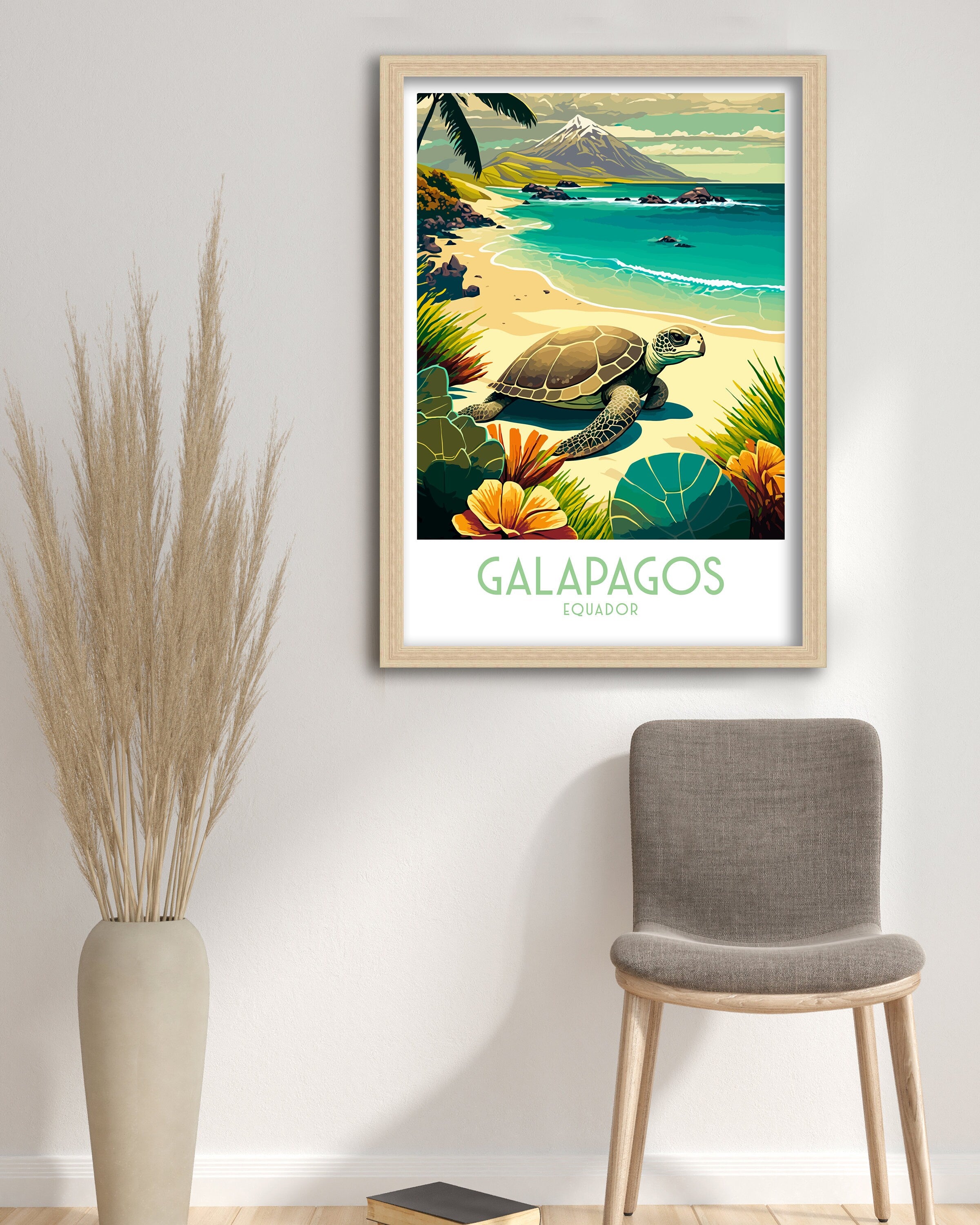 Galapagos Islands Travel Poster | Ecuador Wildlife Art Print