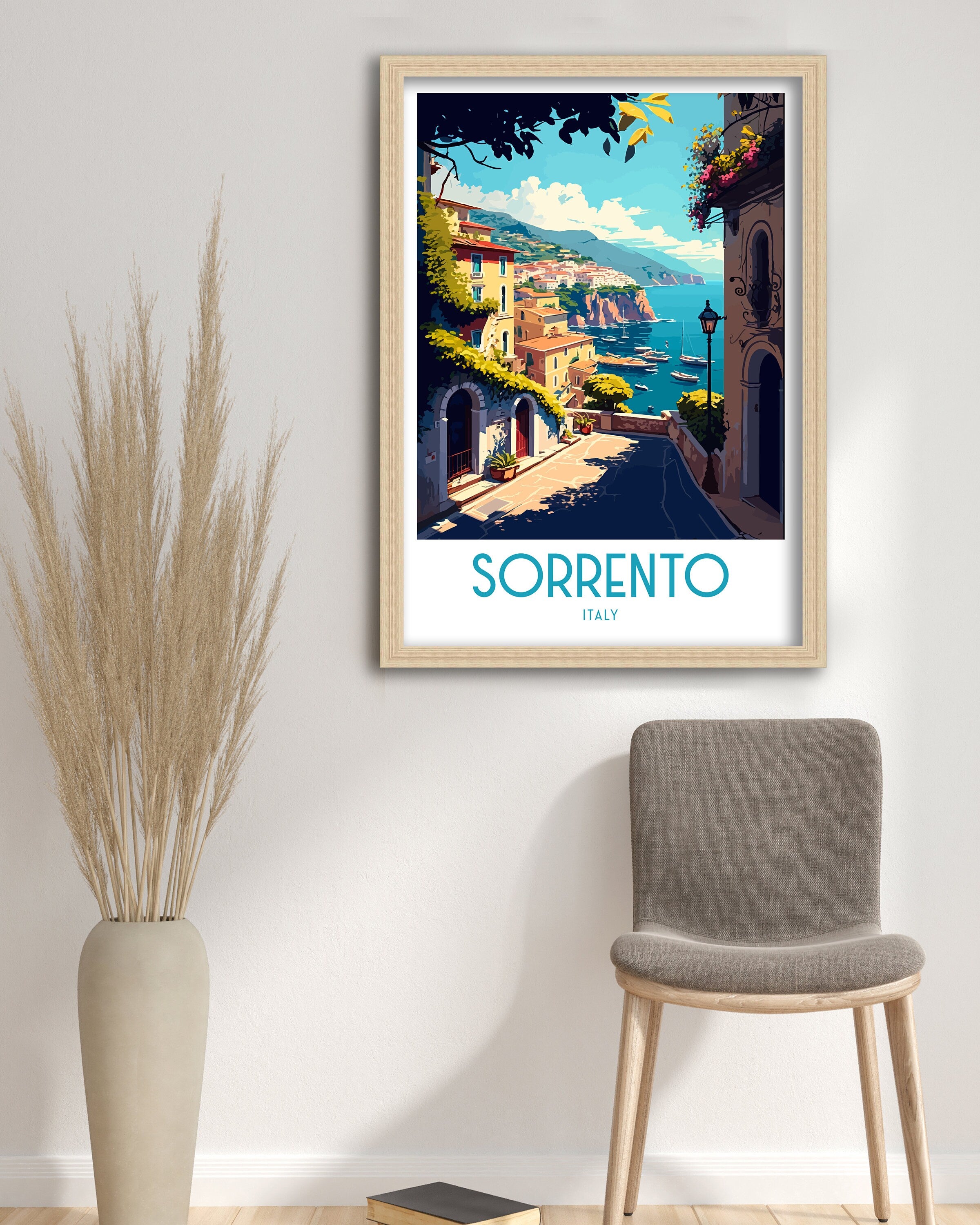 Sorrento Italy Coastal Art Print – Travel Poster