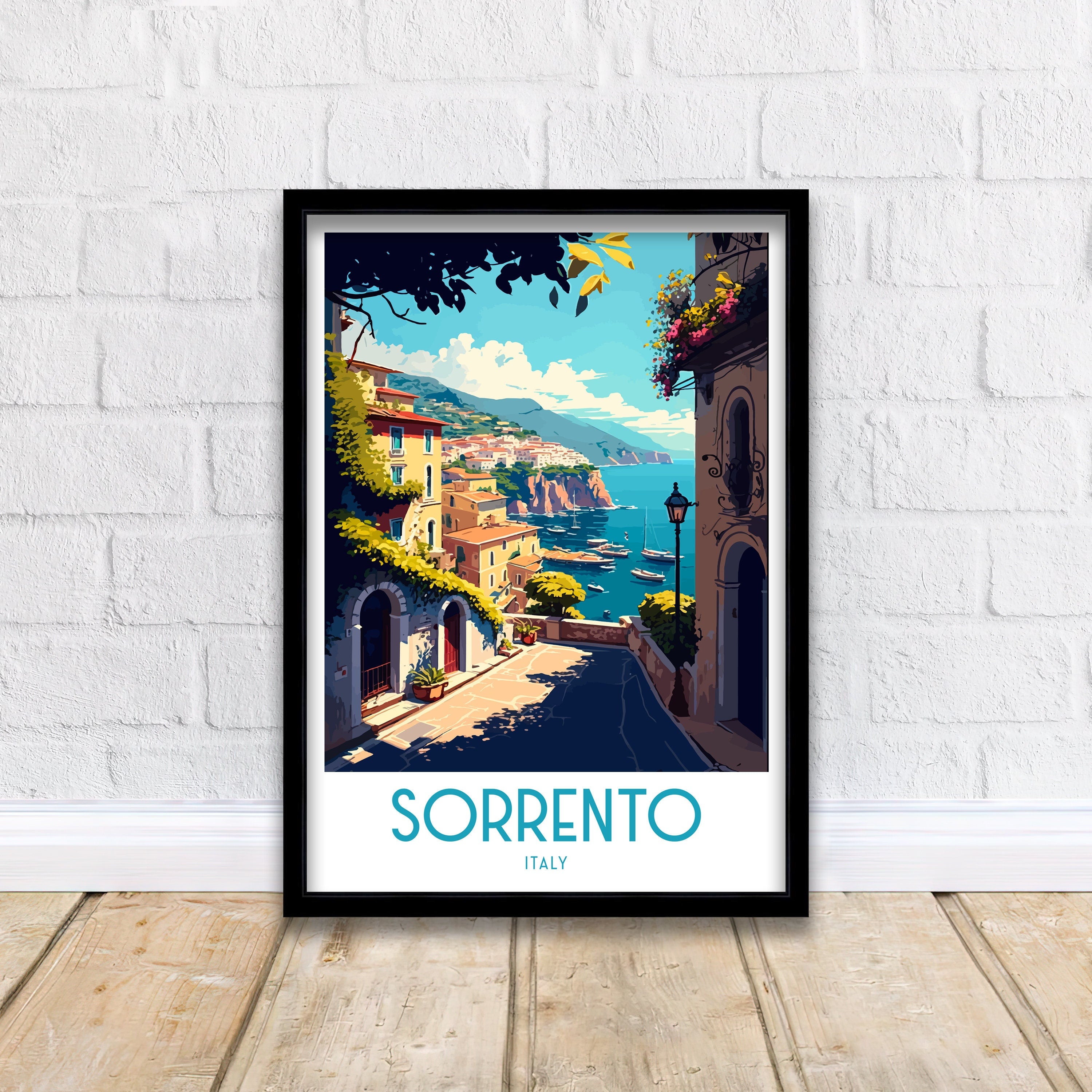 Sorrento Italy Coastal Art Print – Travel Poster