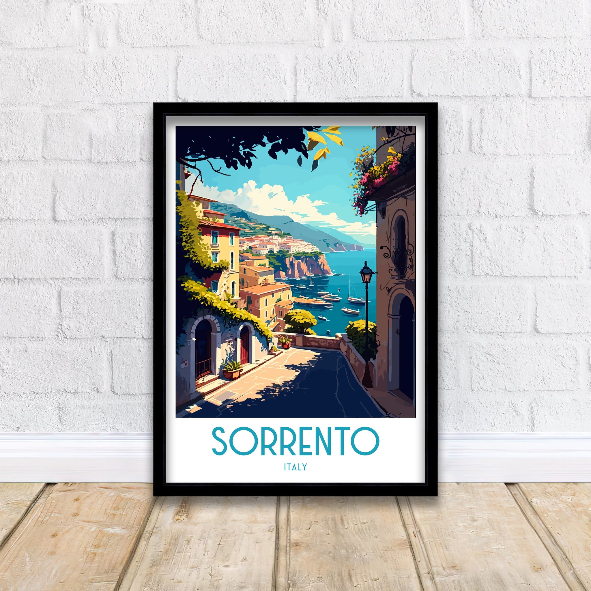 Sorrento Italy Coastal Art Print – Travel Poster