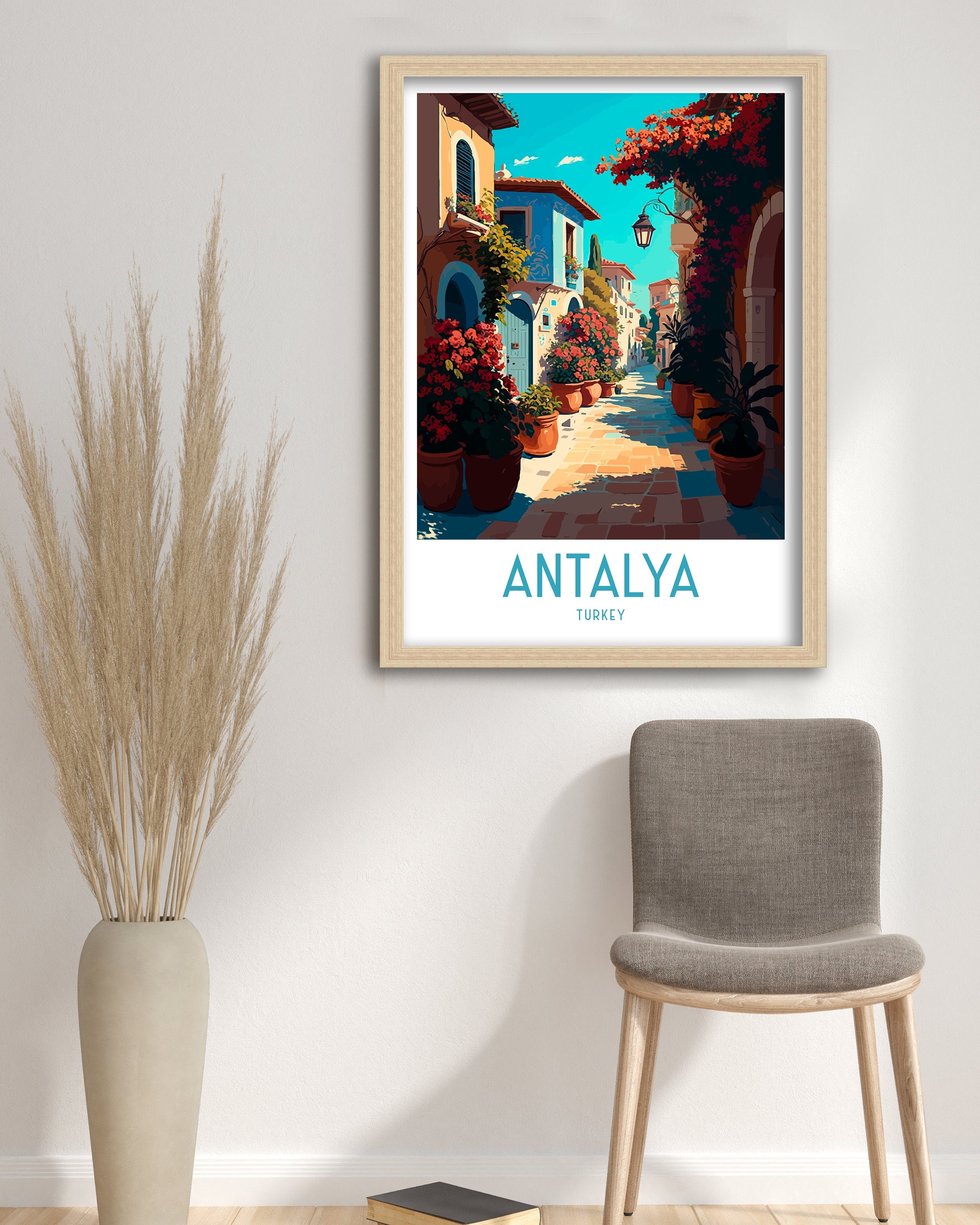 Antalya Turkey Travel Poster, Turquoise Coast Art Print