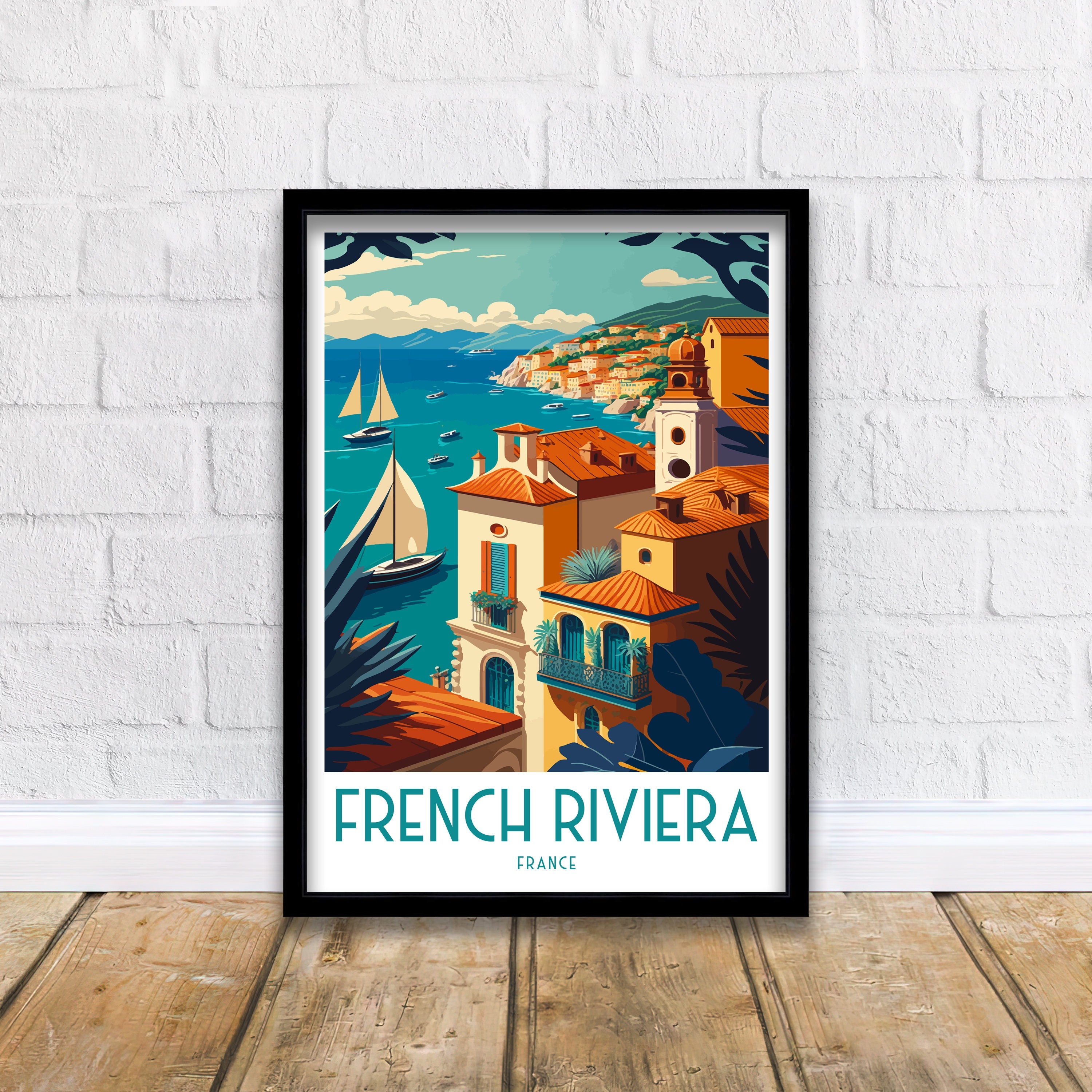 French Riviera Travel Print – Coastal France Art