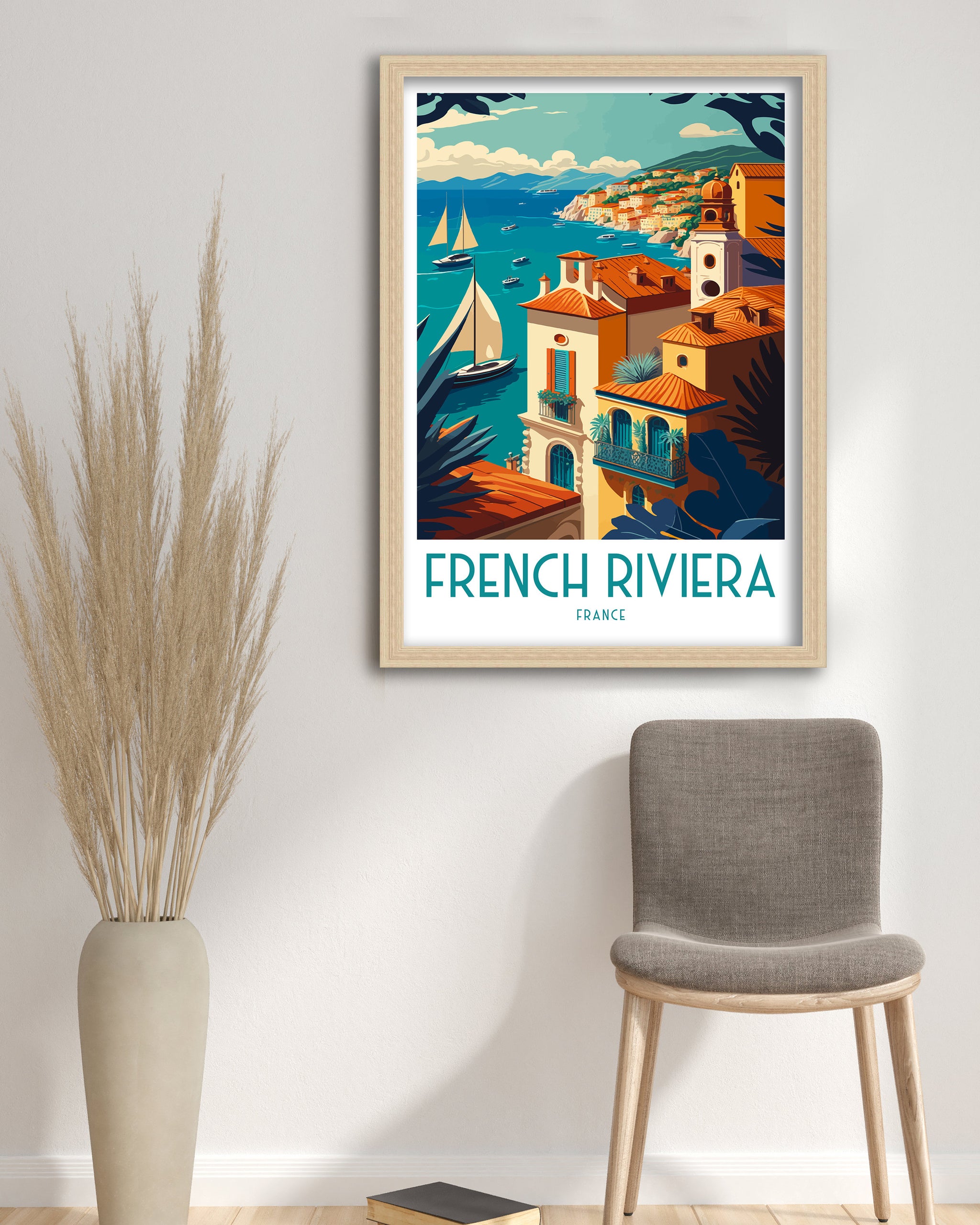 French Riviera Travel Print – Coastal France Art
