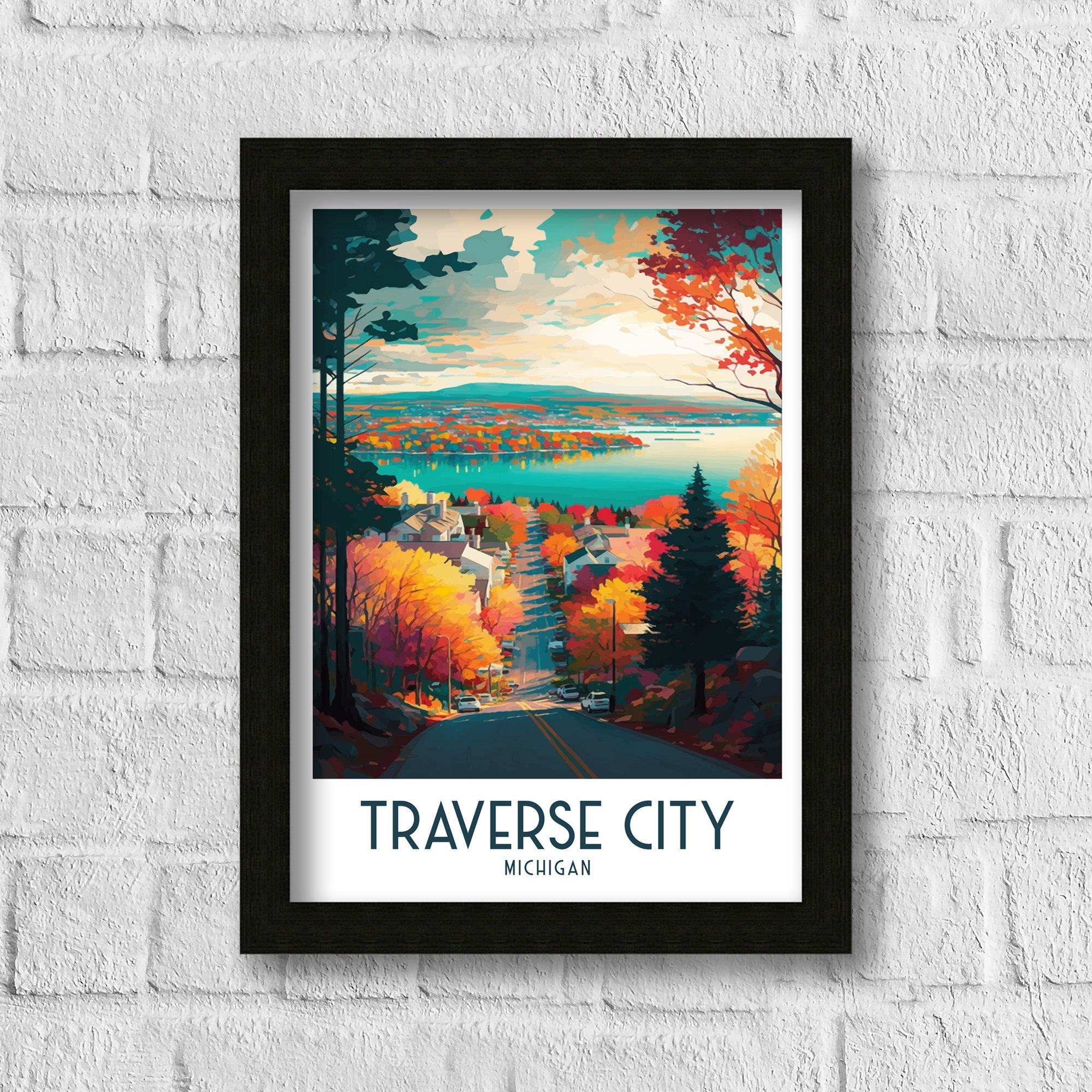 Michigan Travel Poster | Traverse City Art Print