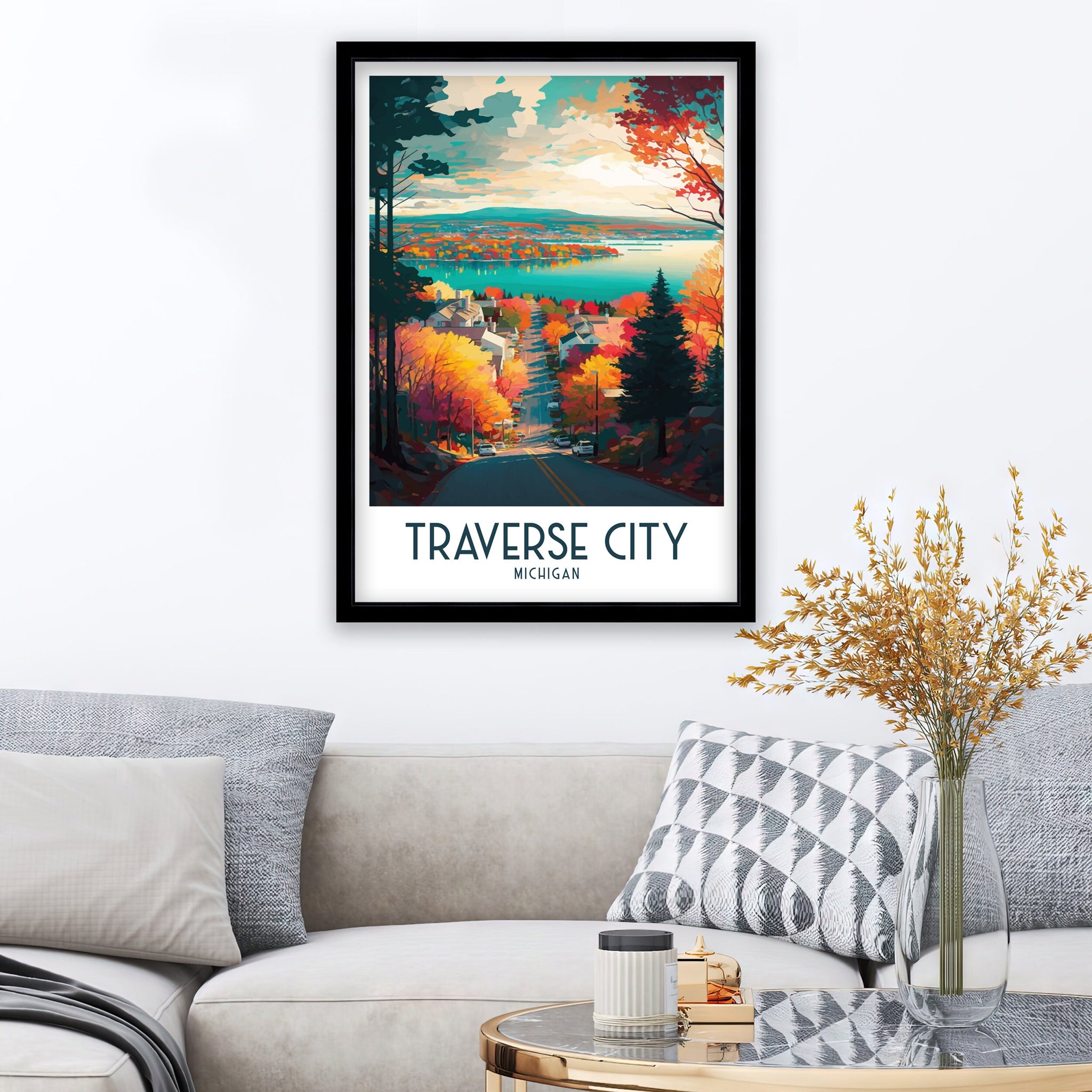 Michigan Travel Poster | Traverse City Art Print