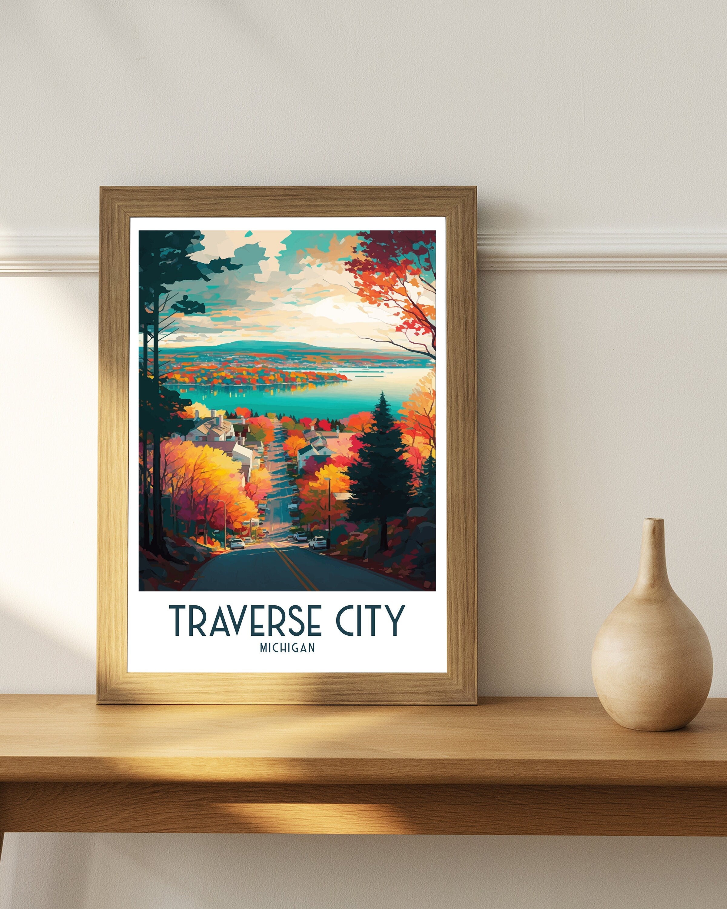 Michigan Travel Poster | Traverse City Art Print