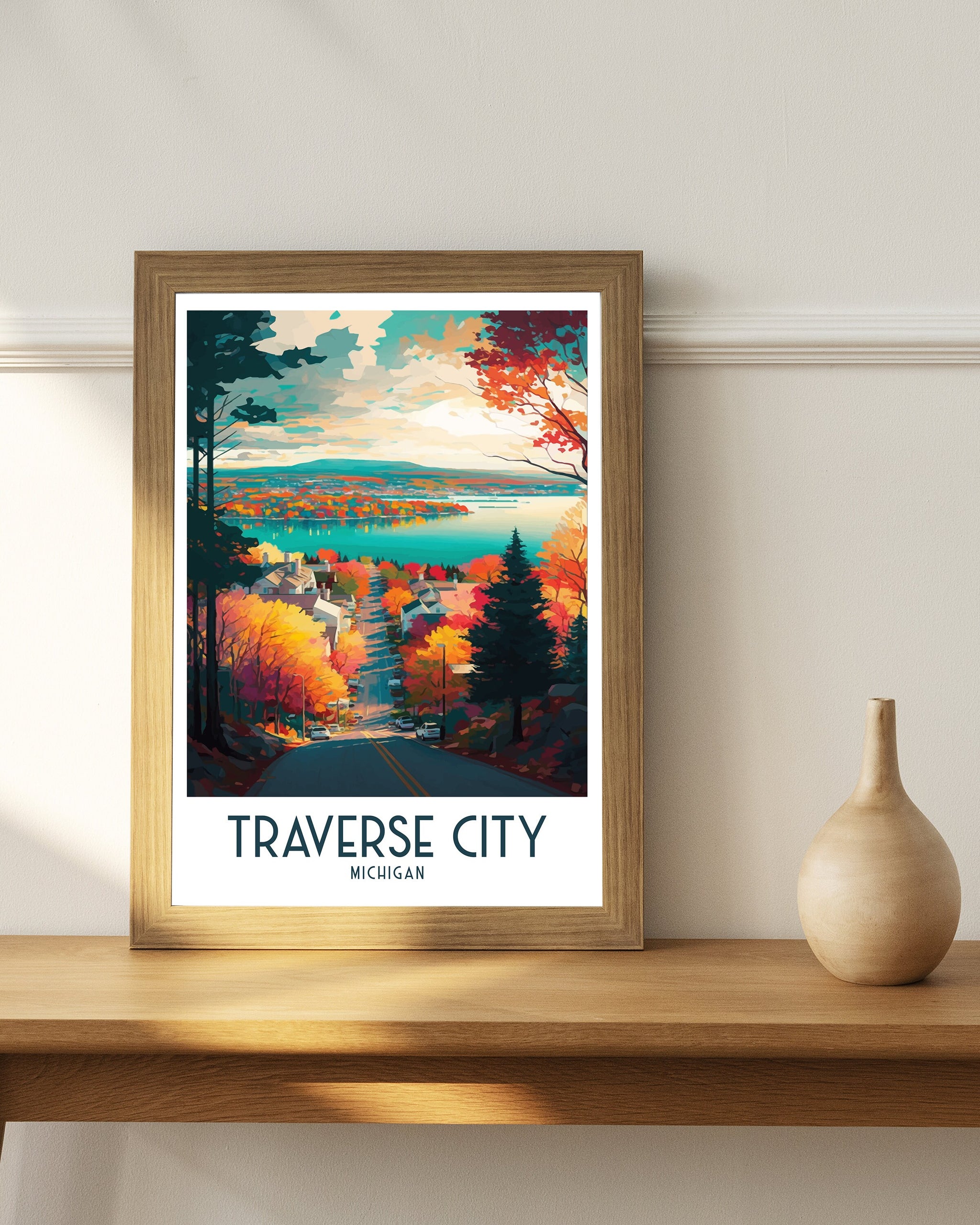 Michigan Travel Poster | Traverse City Art Print