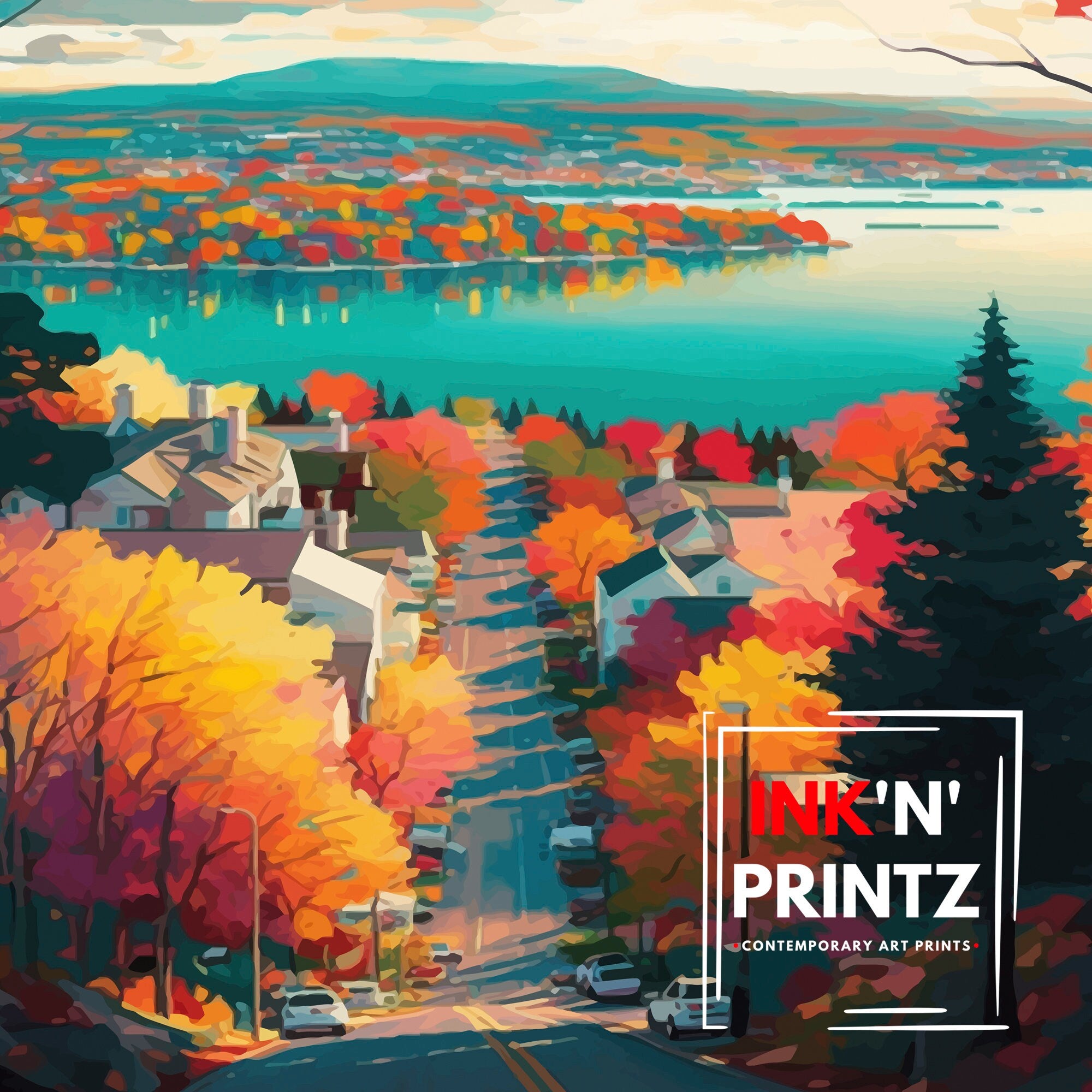 Michigan Travel Poster | Traverse City Art Print
