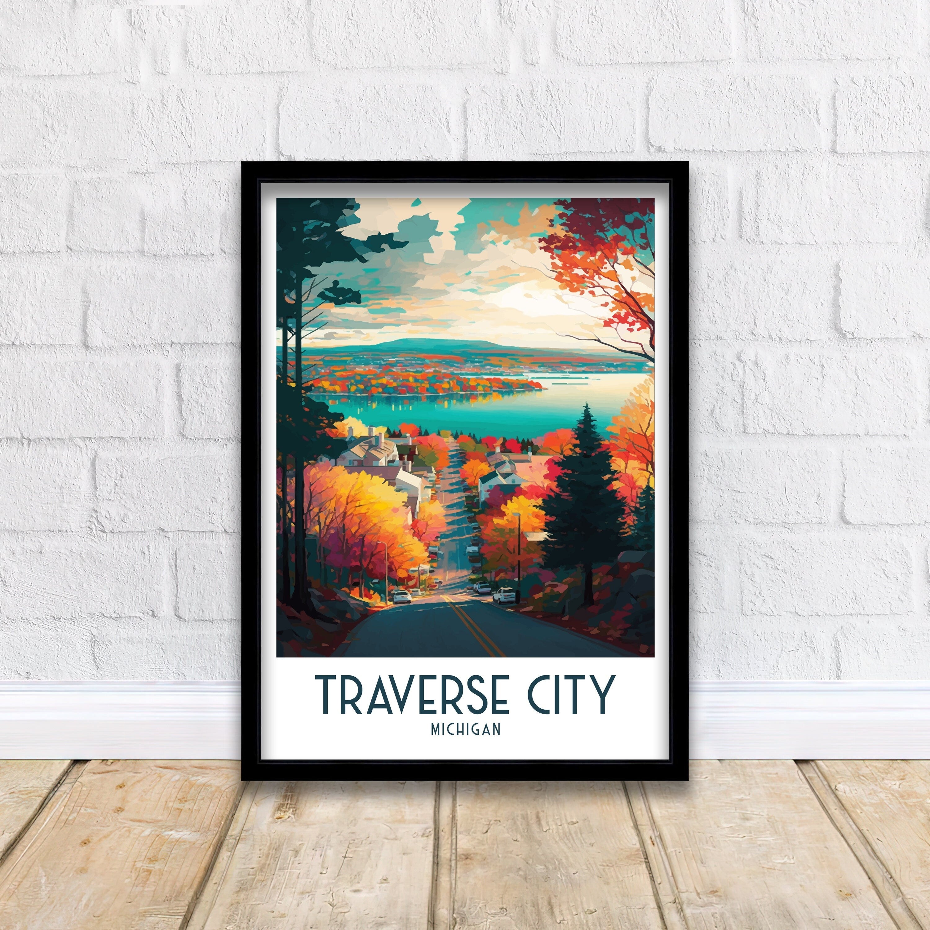 Michigan Travel Poster | Traverse City Art Print