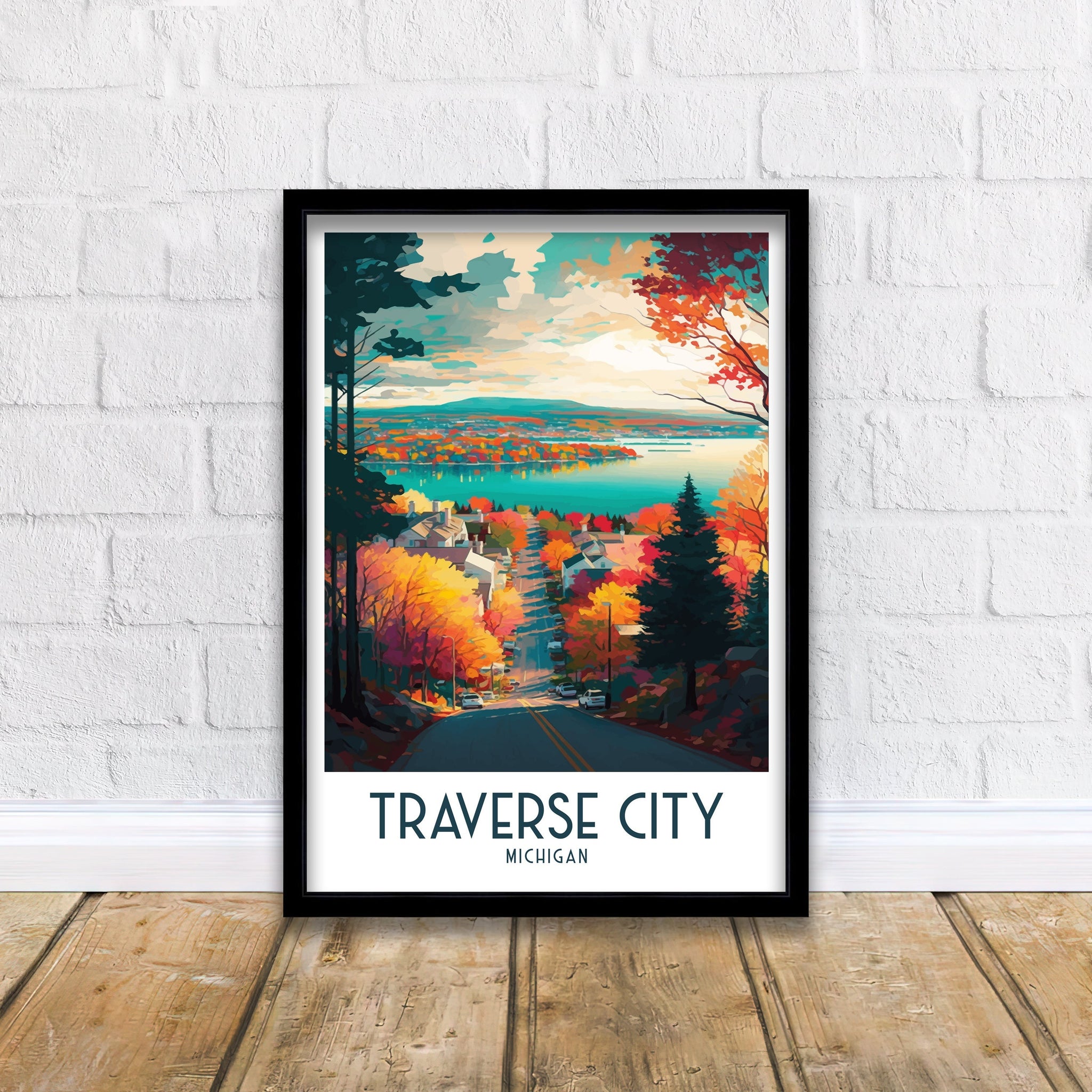 Michigan Travel Poster | Traverse City Art Print