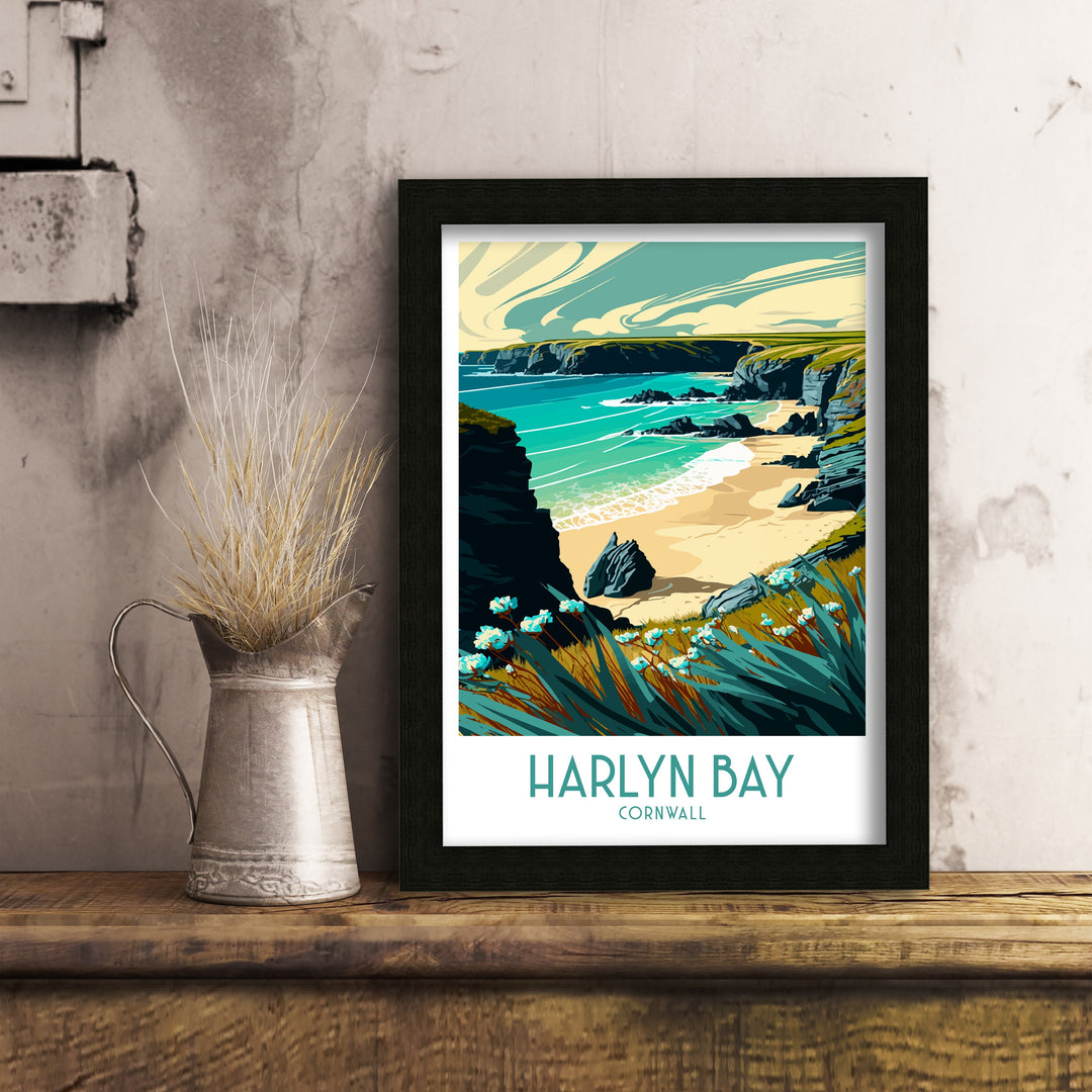 Harlyn Bay Travel Poster