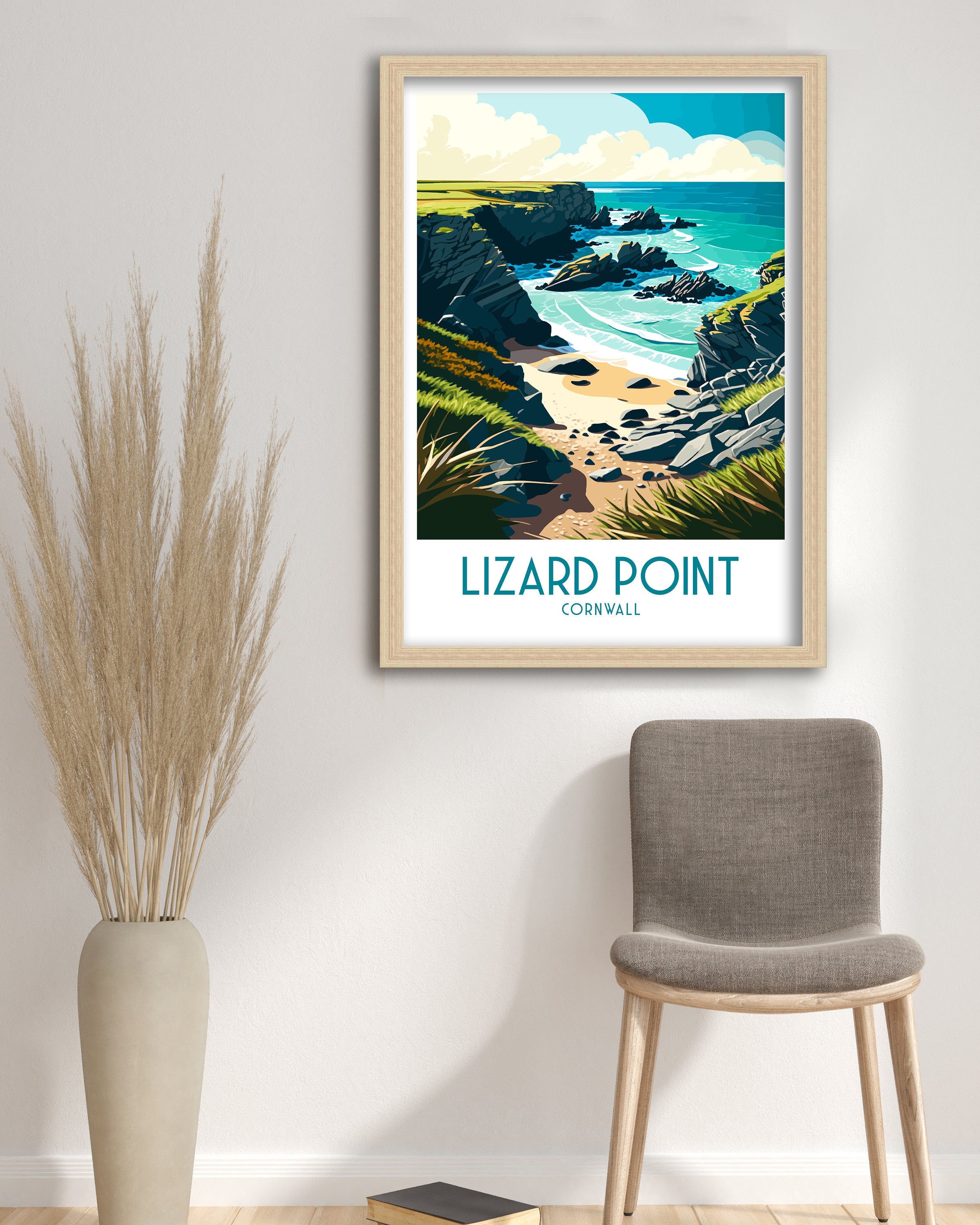 Lizard Point Cornwall Travel Poster | Coastal Art Print