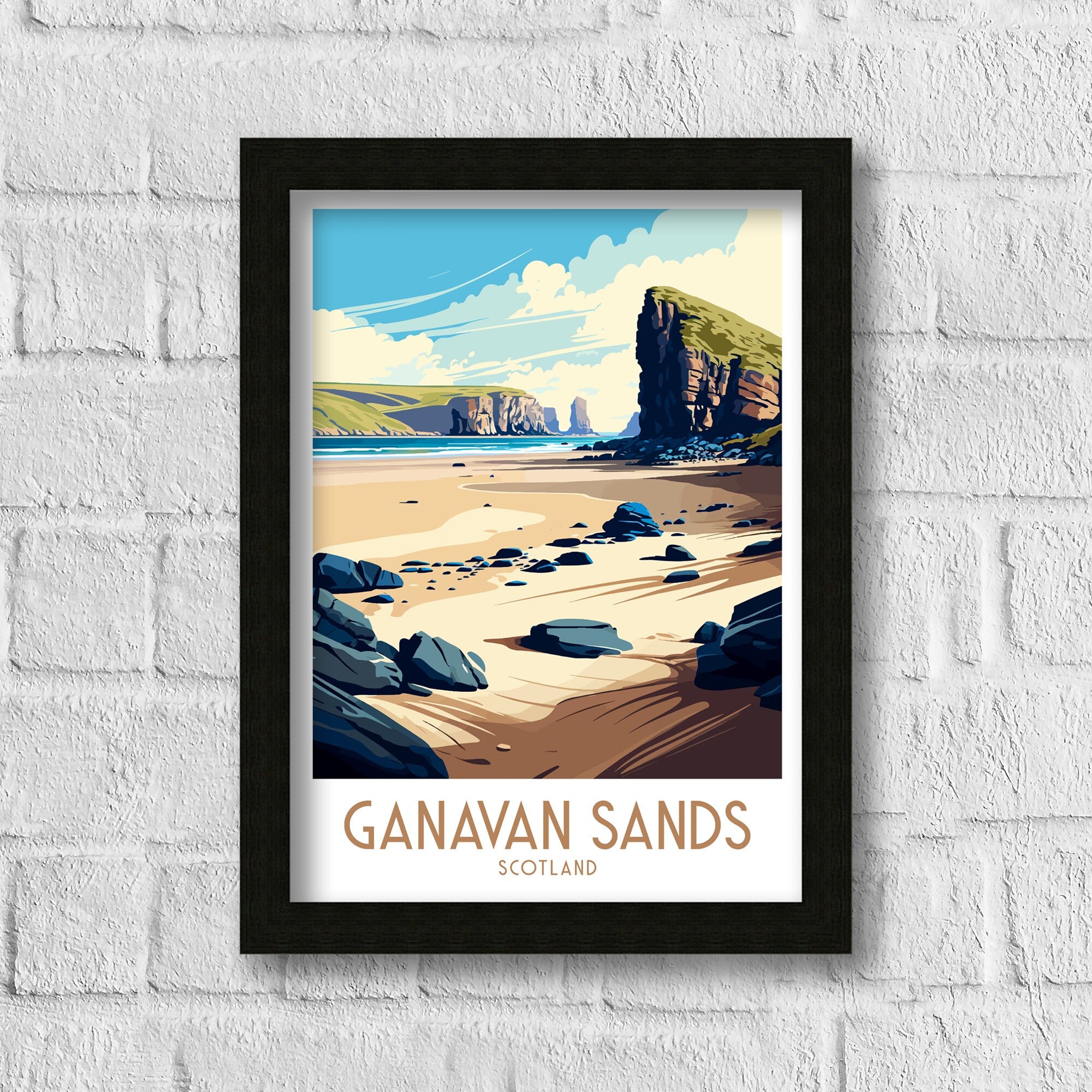 Ganavan Sands Scotland Travel Print | Beach Coastal Art