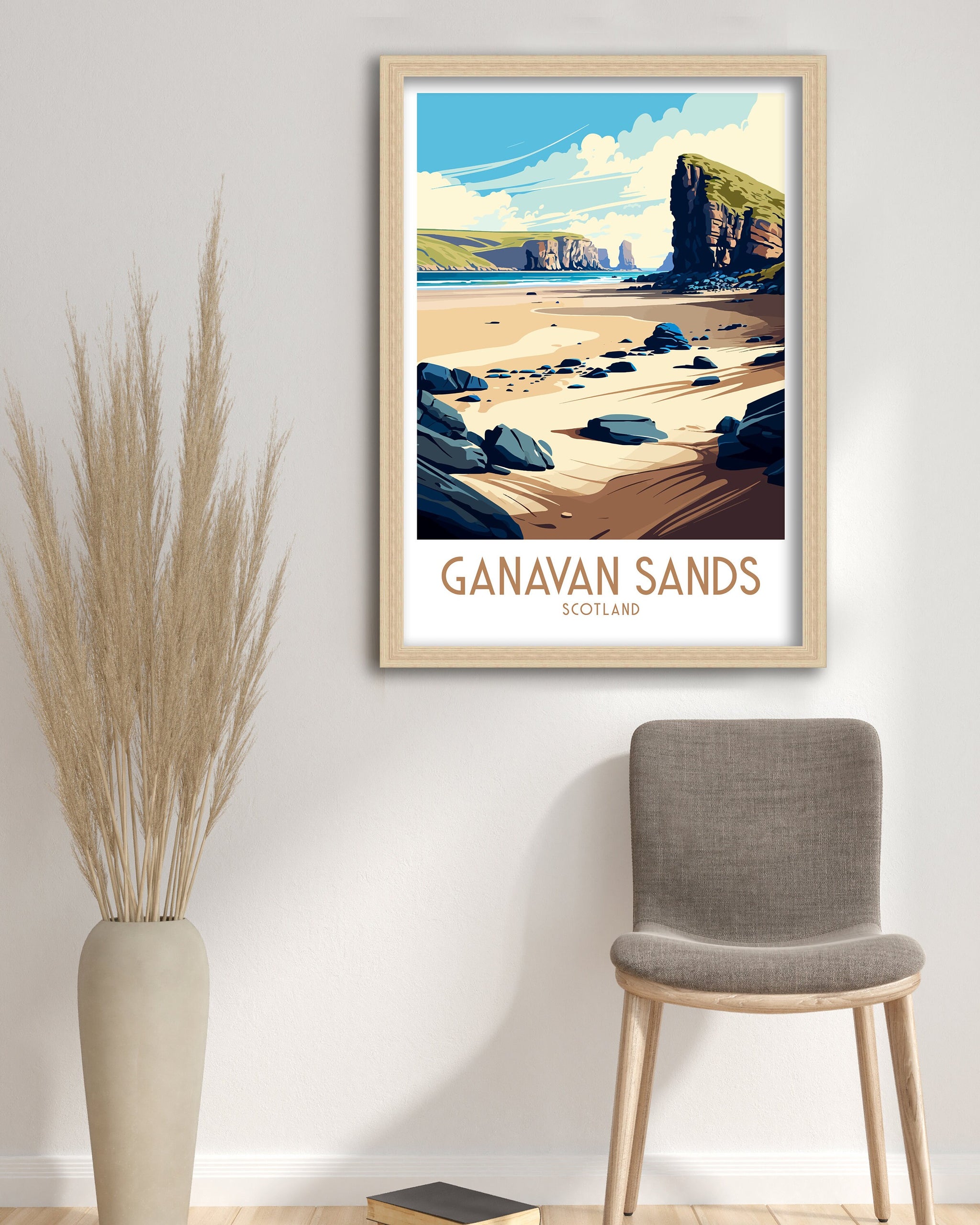 Ganavan Sands Scotland Travel Print | Beach Coastal Art