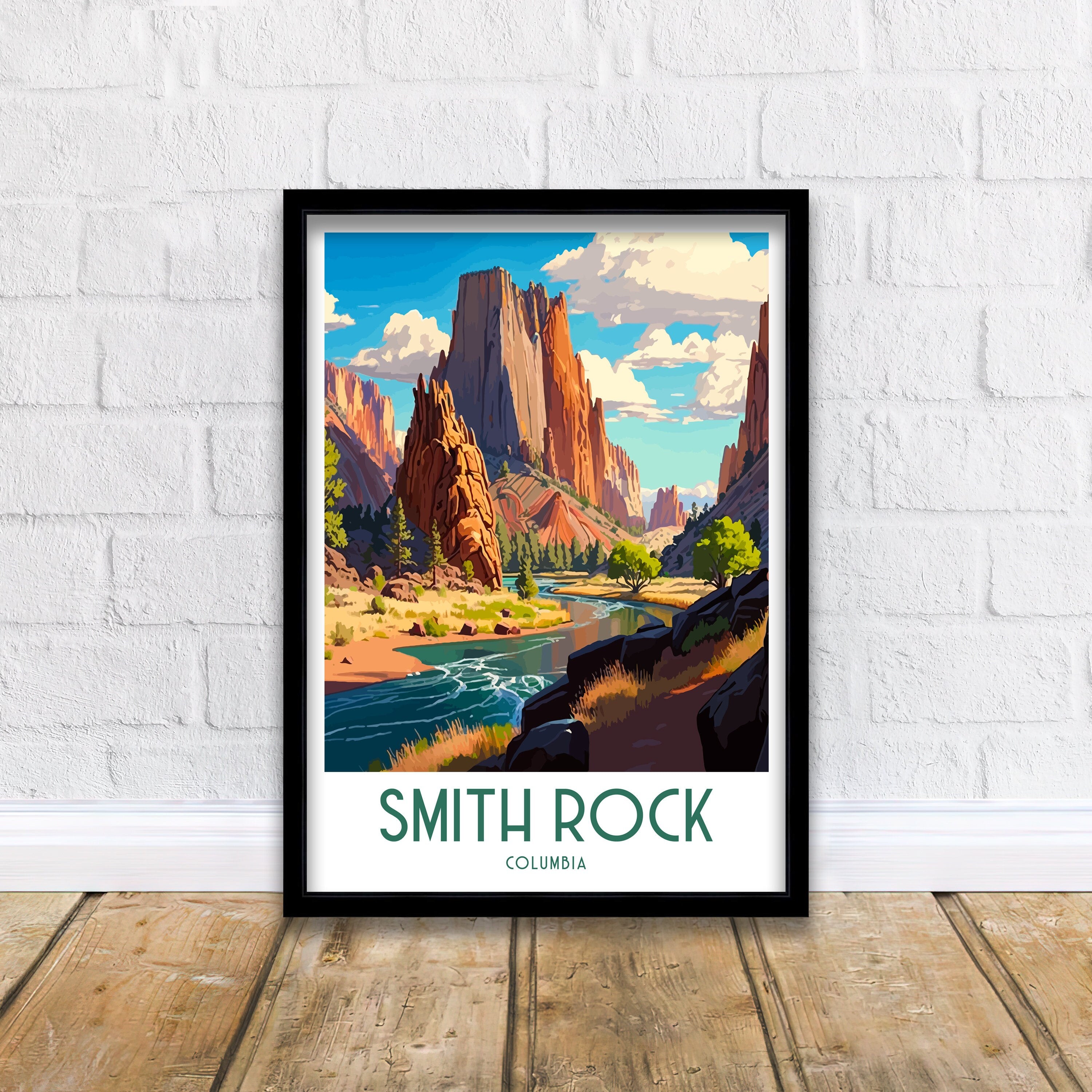 Smith Rock Oregon Travel Poster | Pacific Northwest Art Print