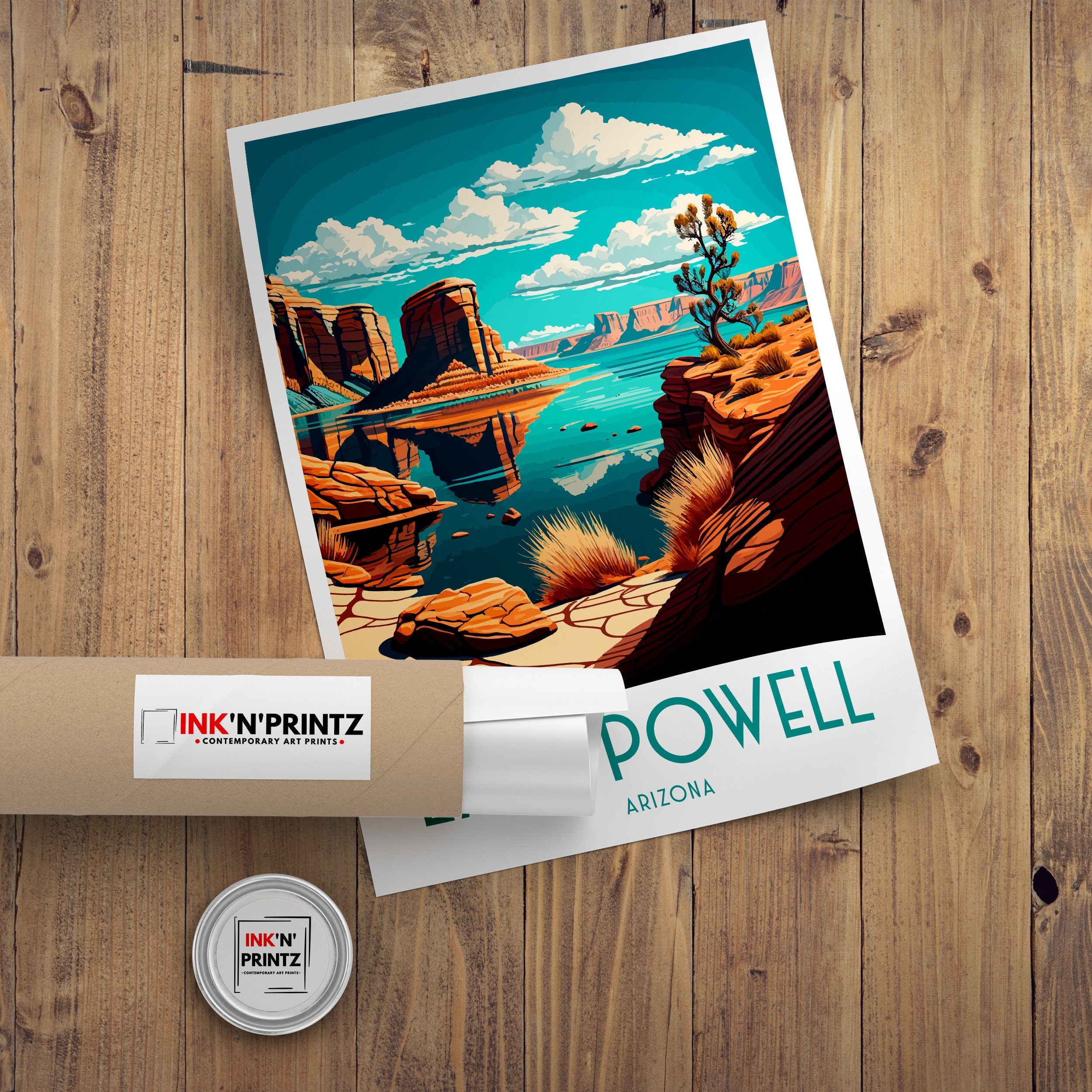 Lake Powell Art Print, Arizona Travel Poster