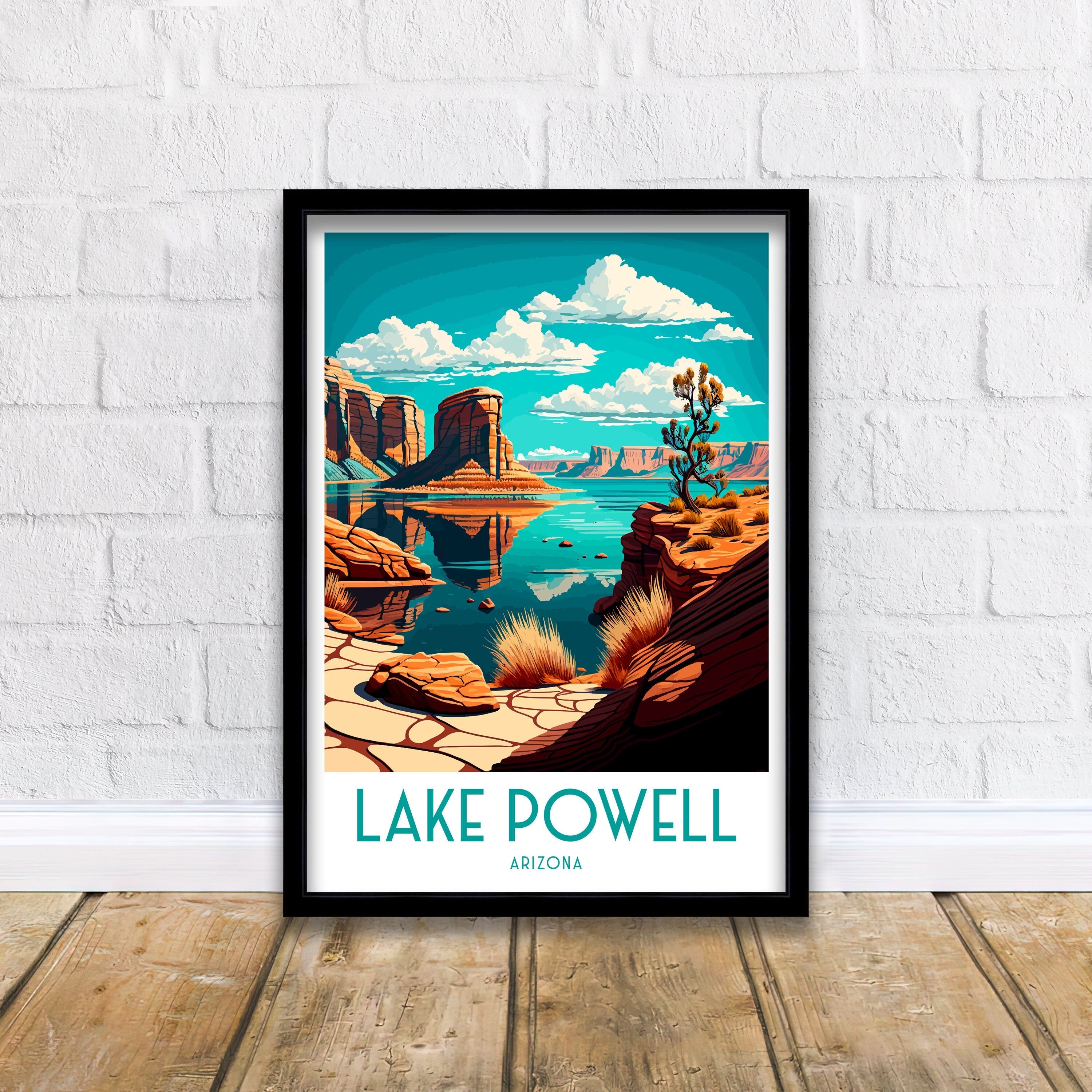 Lake Powell Art Print, Arizona Travel Poster