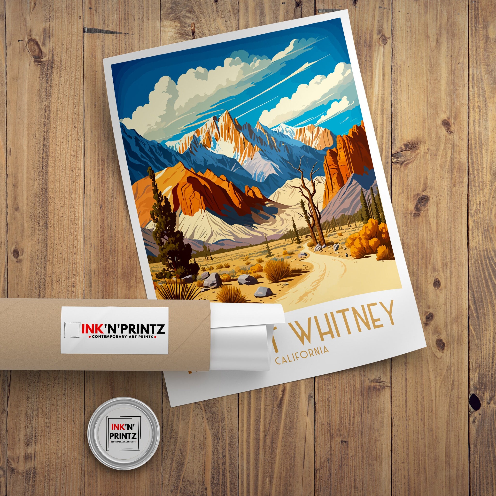 Mount Whitney Art Print | Sierra Nevada Illustration, California Travel Decor