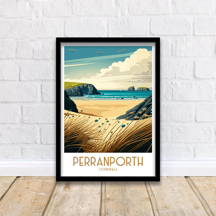 Perranporth Travel Poster