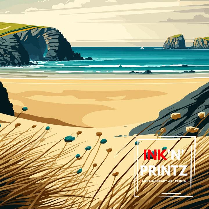 Perranporth Travel Poster