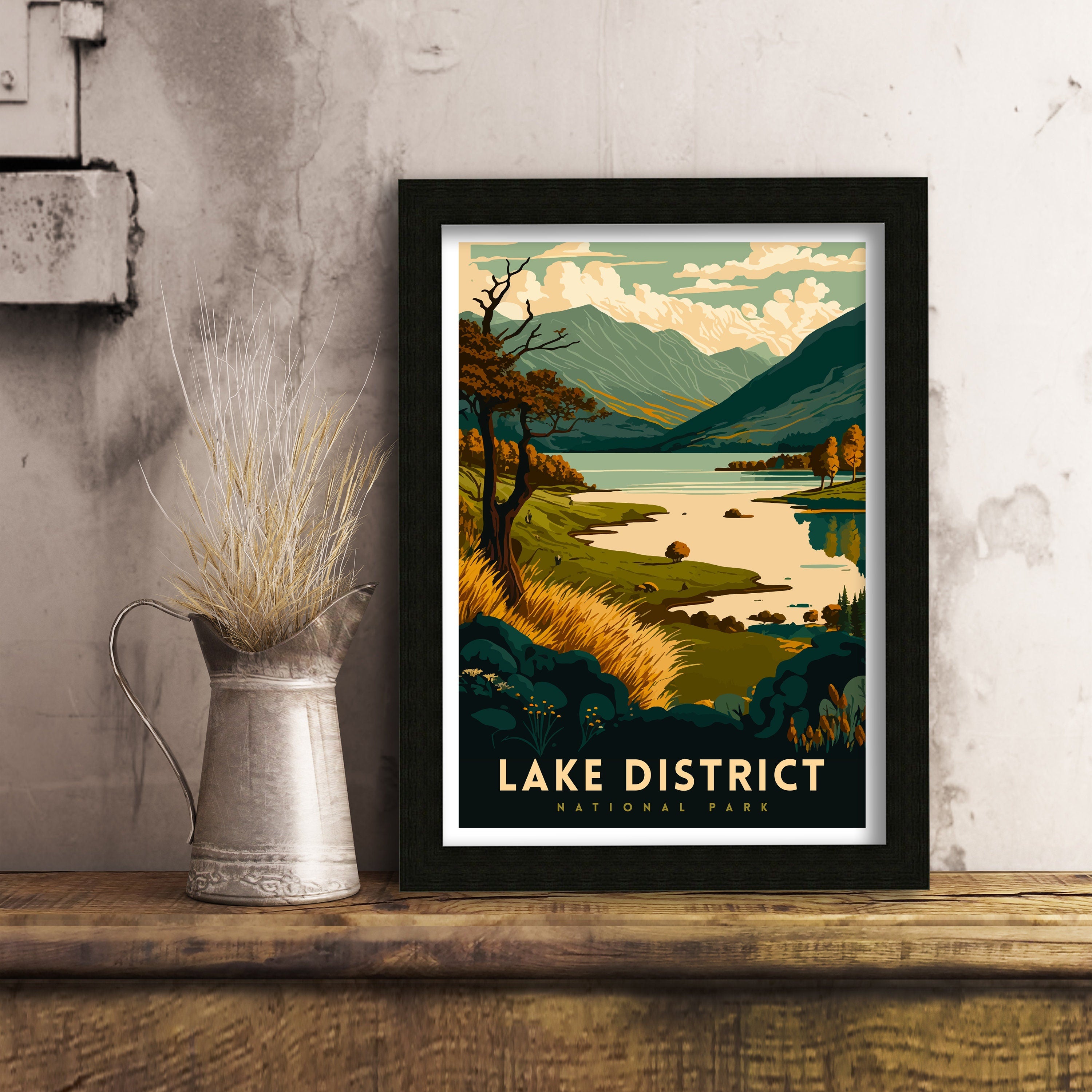 Lake District Travel Poster – UK National Park Art Print