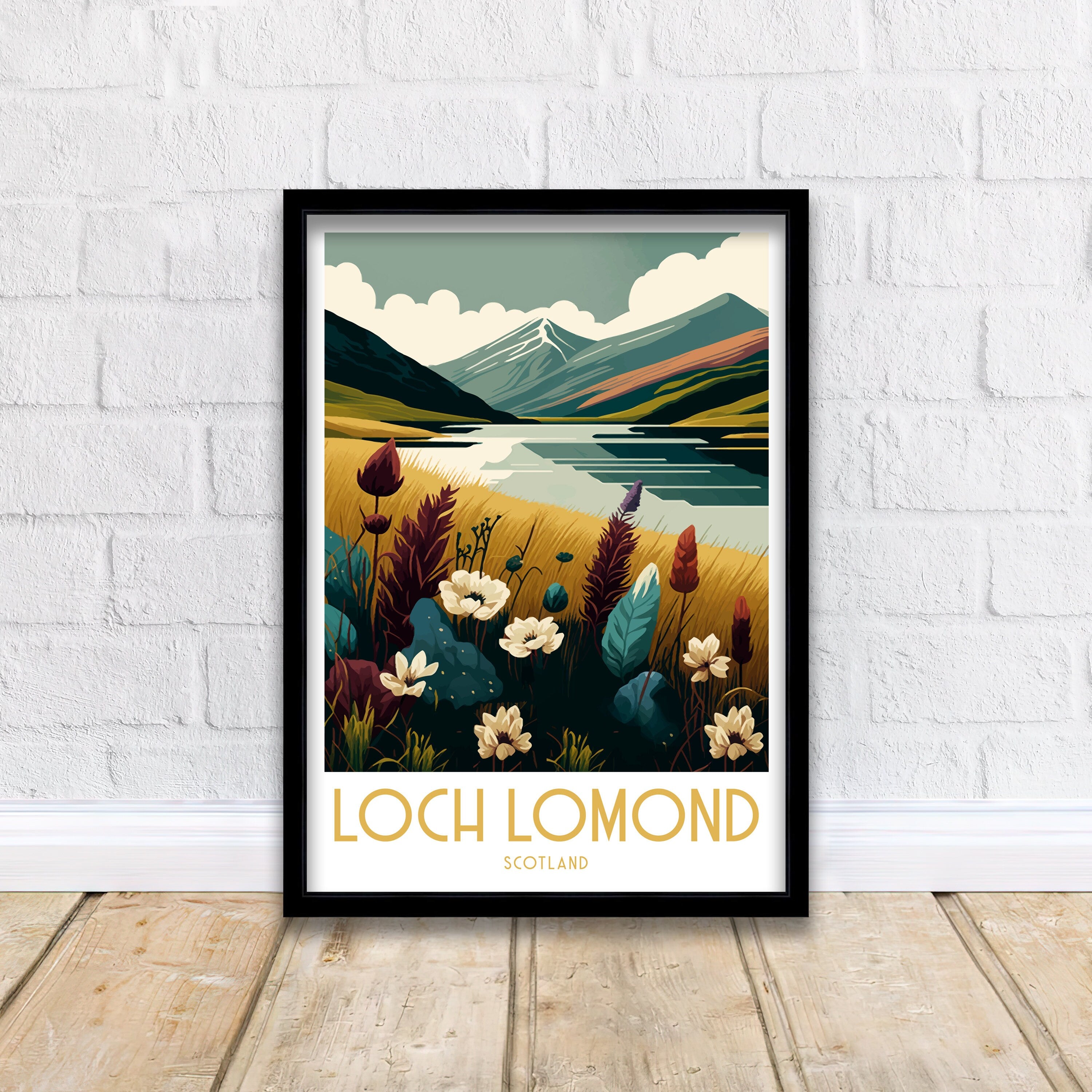 Loch Lomond Scotland Art Print | Scottish Highlands Travel Poster