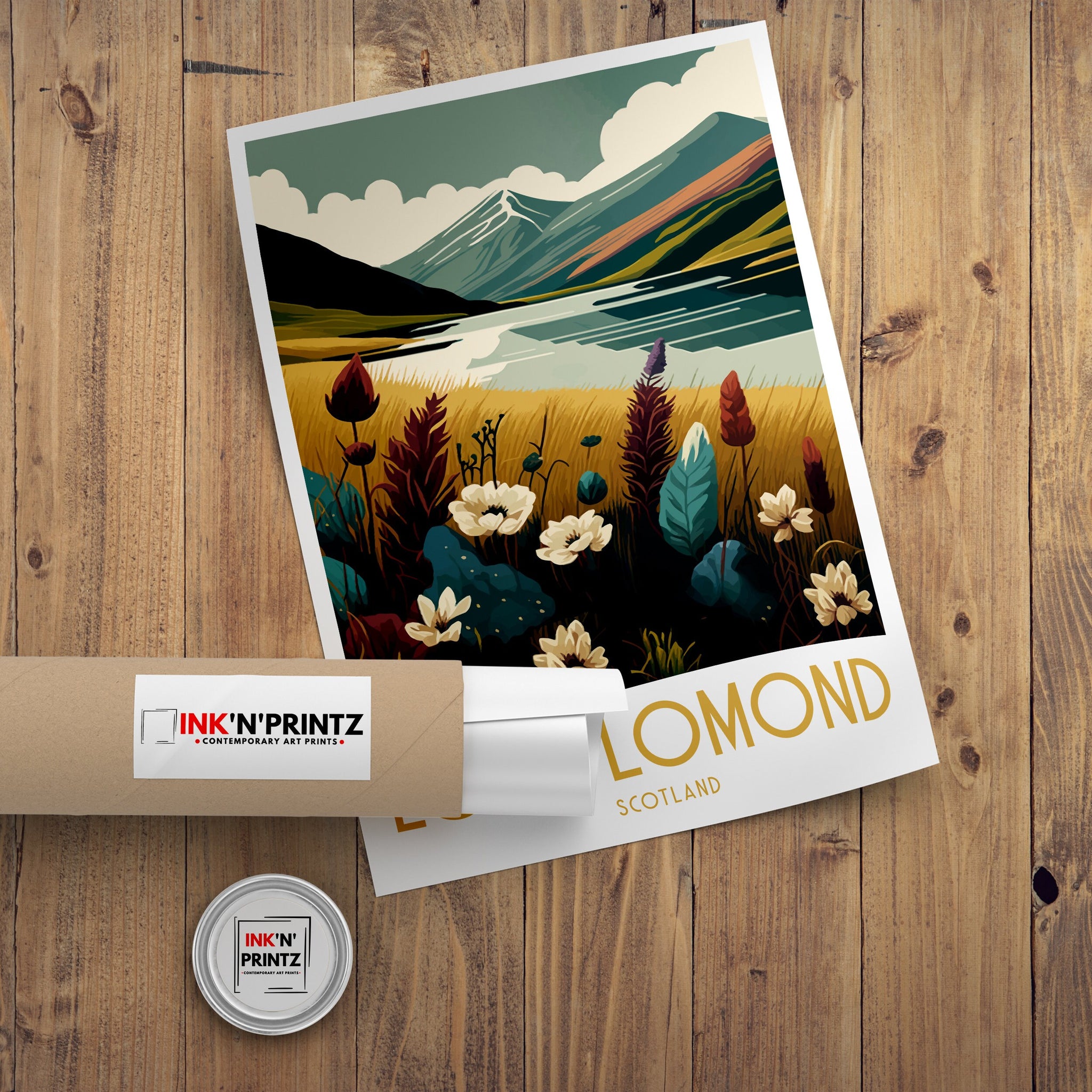 Loch Lomond Scotland Art Print | Scottish Highlands Travel Poster