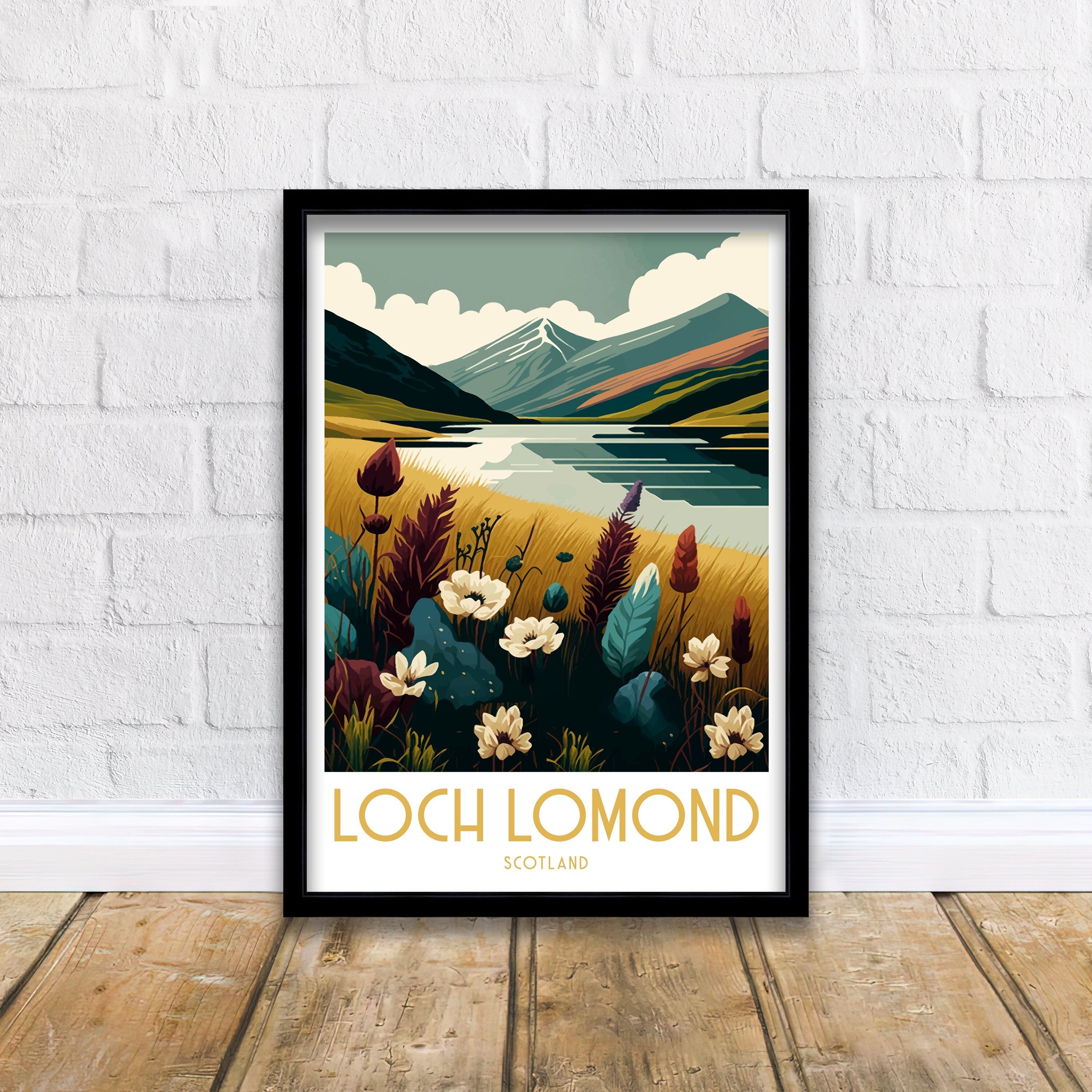 Loch Lomond Scotland Art Print | Scottish Highlands Travel Poster