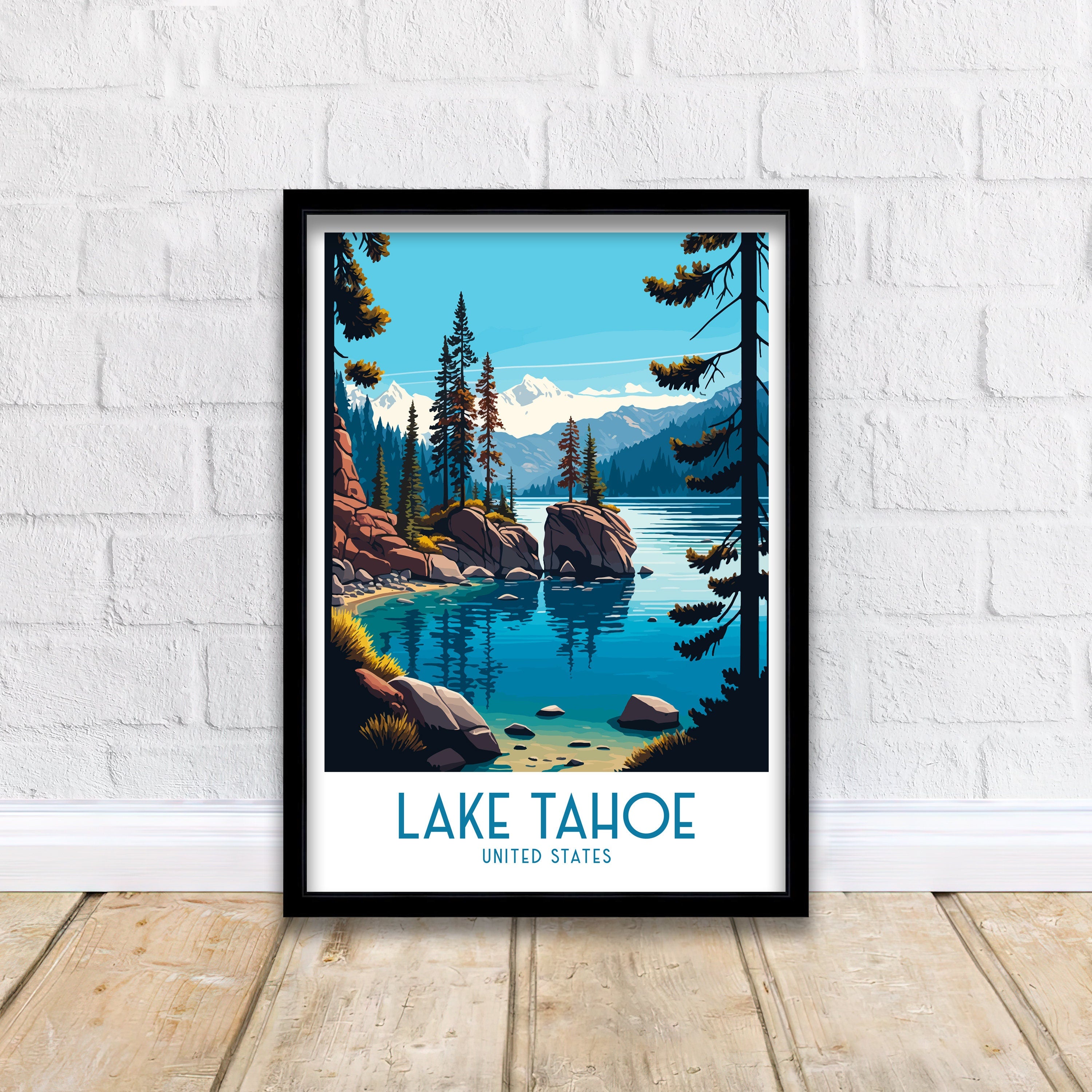 Lake Tahoe Travel Poster | Sierra Nevada Art Print