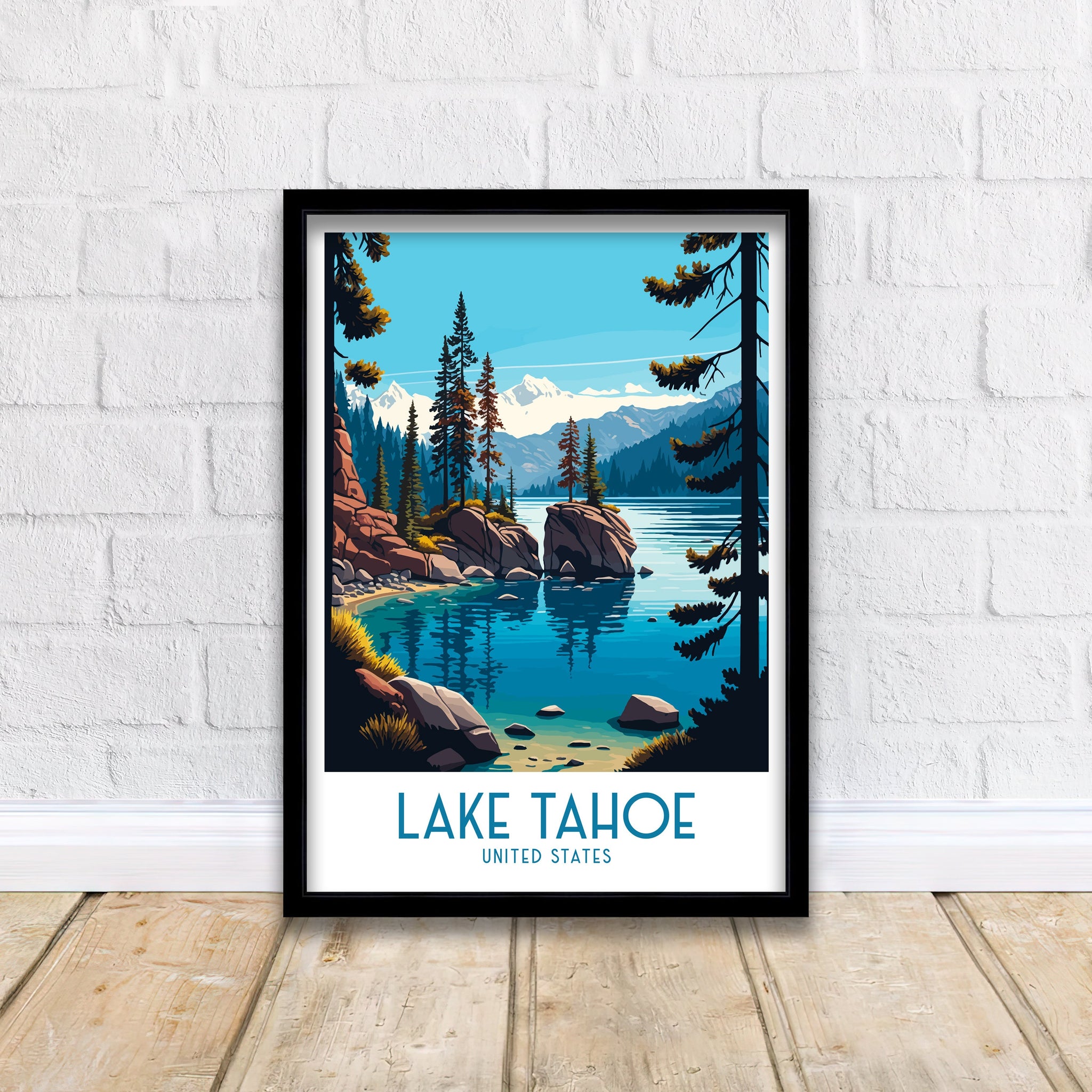 Lake Tahoe Travel Poster | Sierra Nevada Art Print