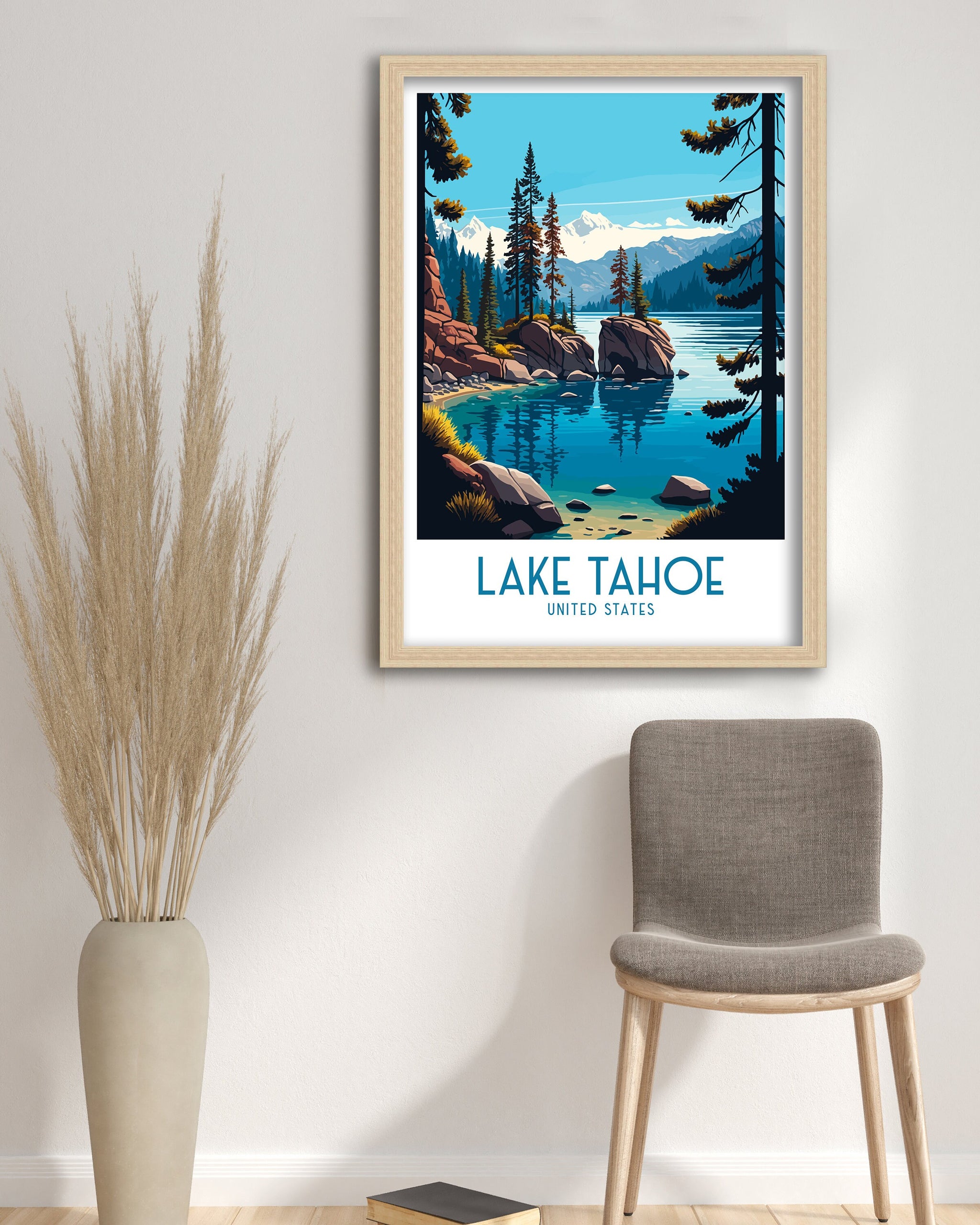 Lake Tahoe Travel Poster | Sierra Nevada Art Print