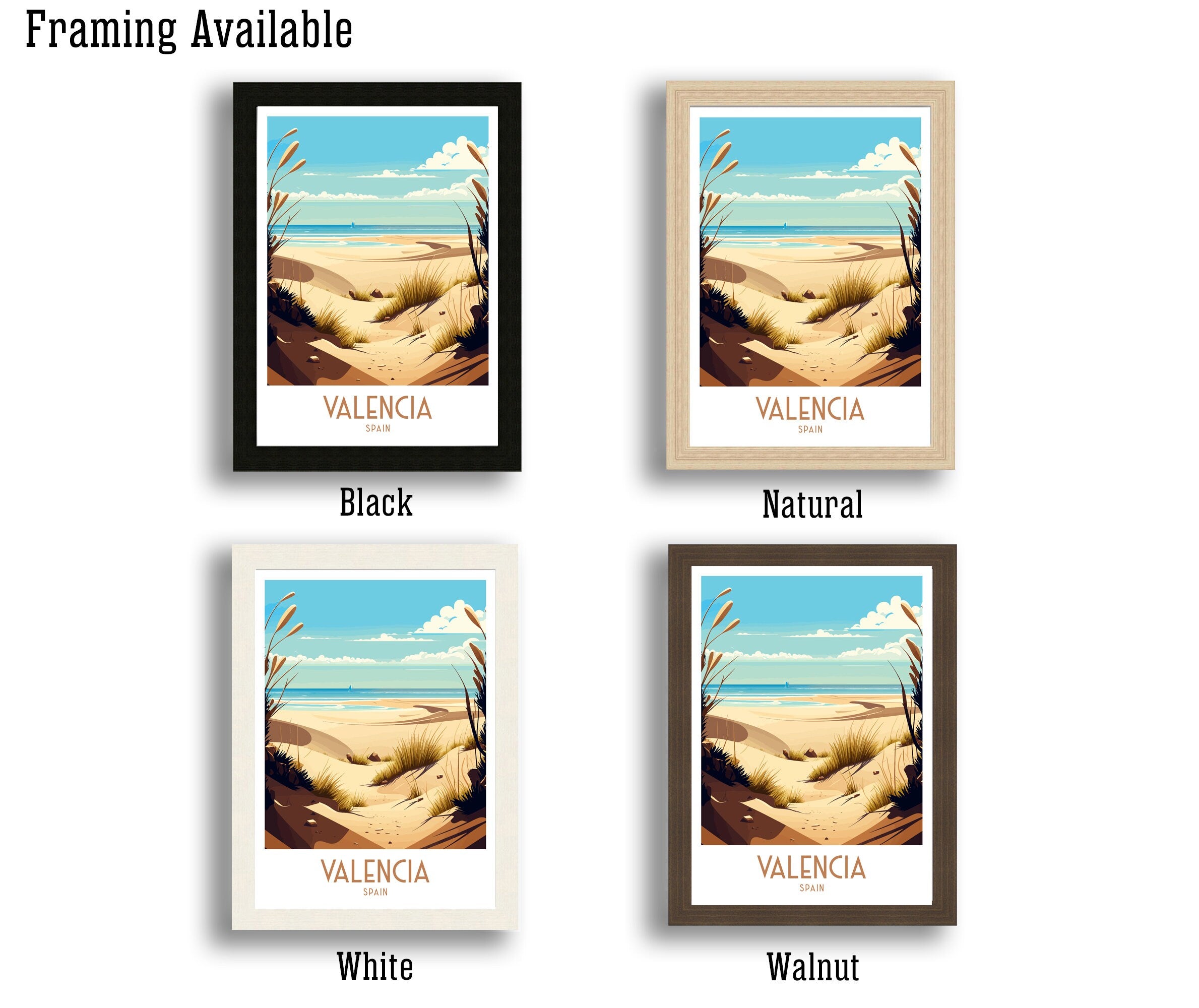 Valencia Beach Travel Print | Spain Coastal Art