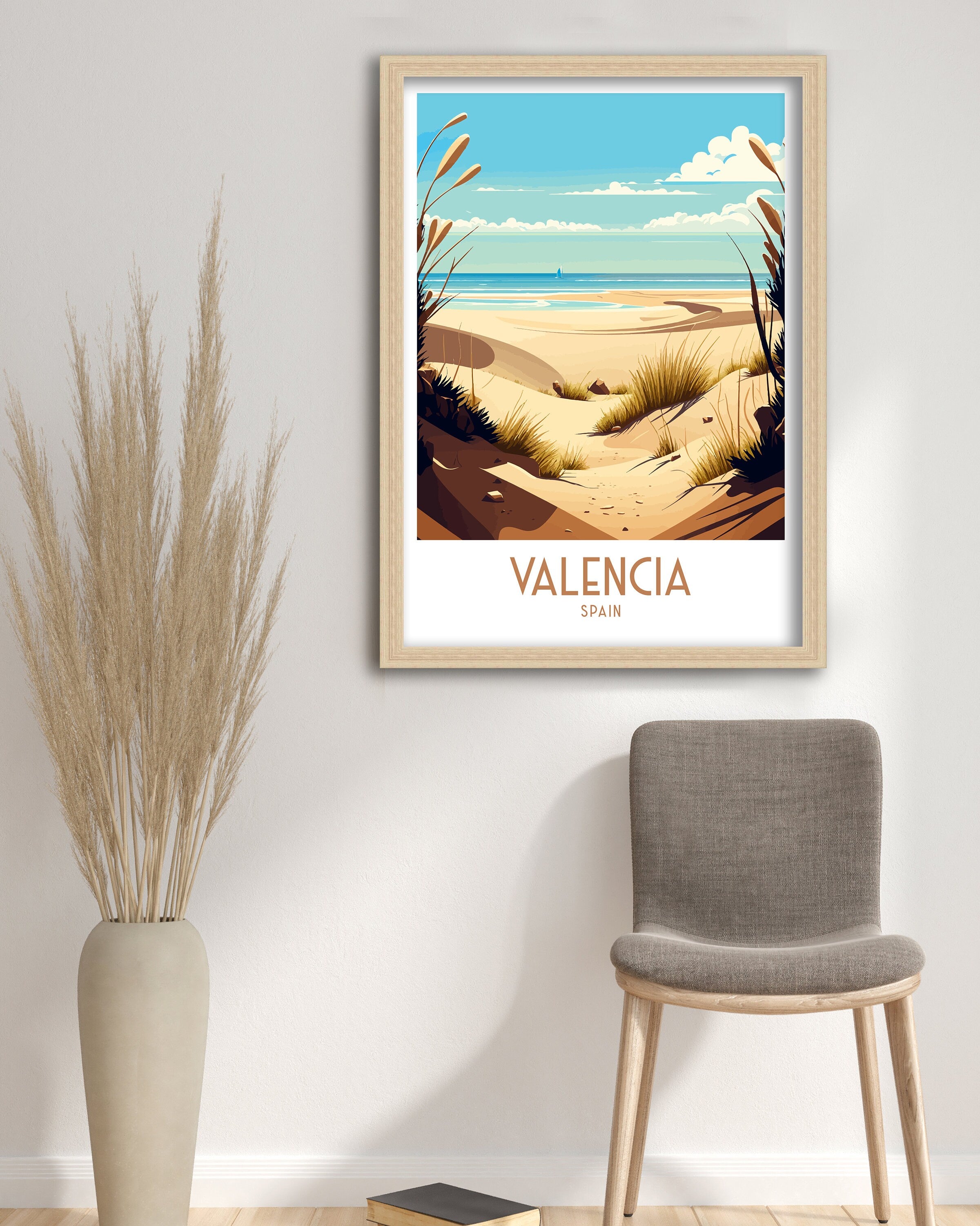 Valencia Beach Travel Print | Spain Coastal Art