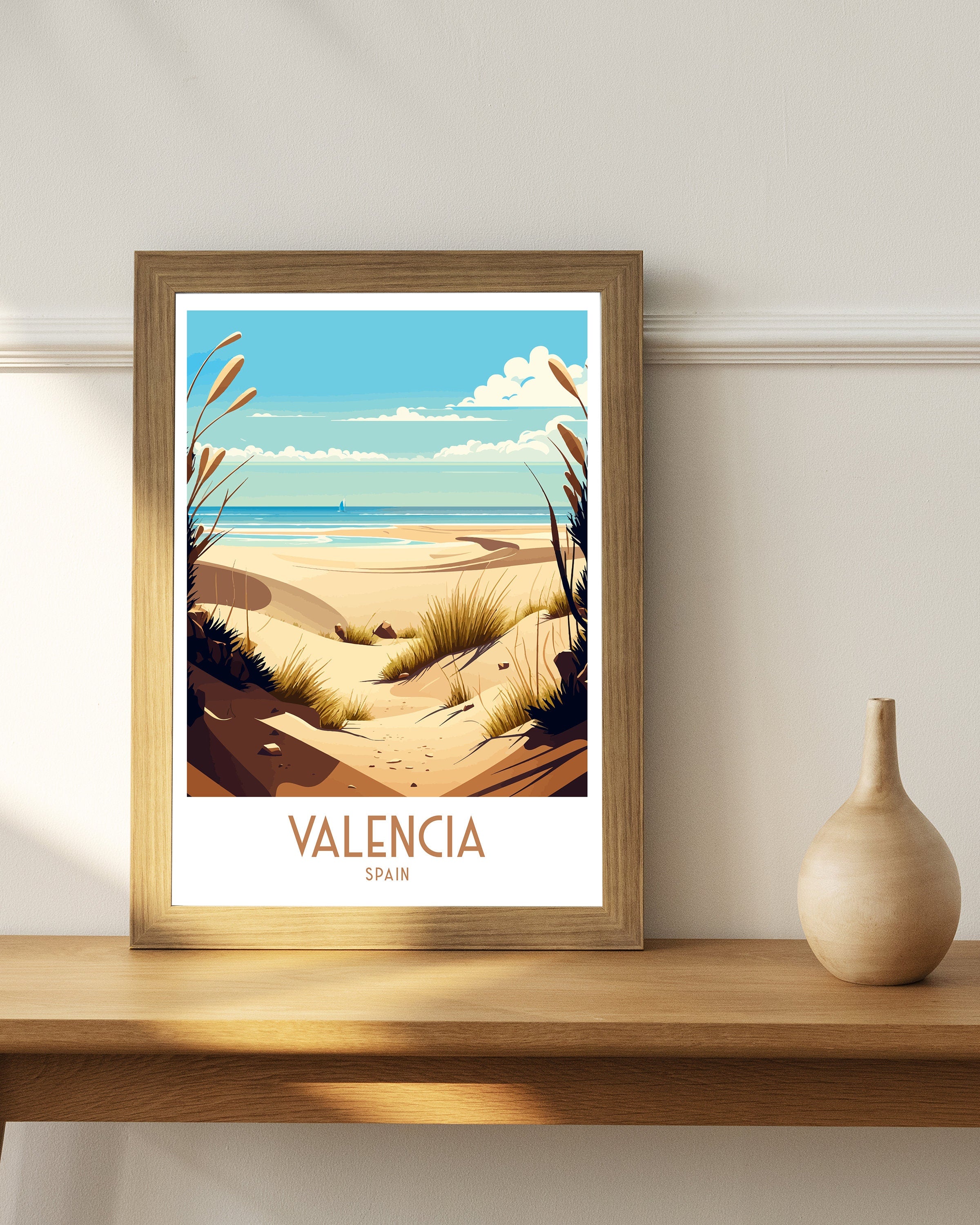 Valencia Beach Travel Print | Spain Coastal Art