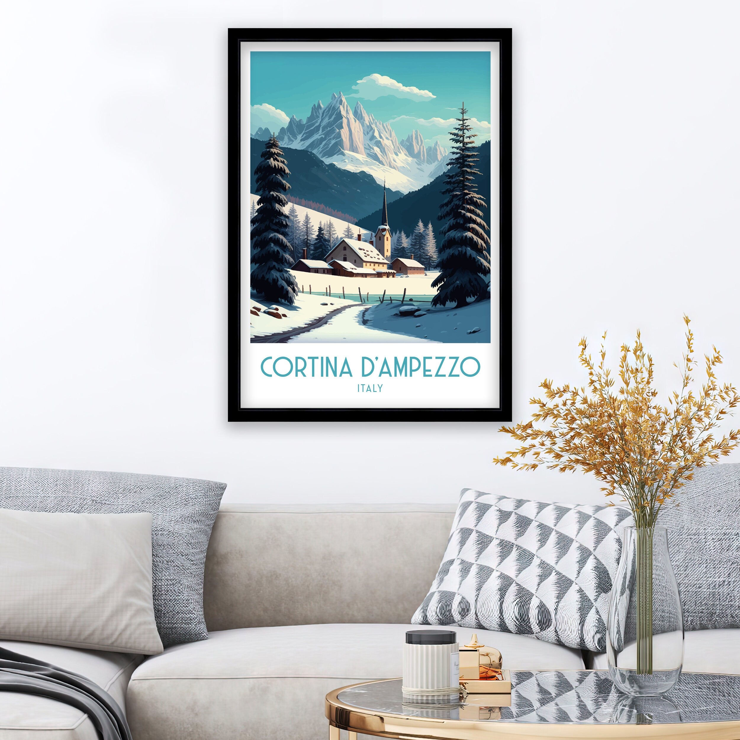 Cortina d'Ampezzo Ski Poster | Italy Travel Print