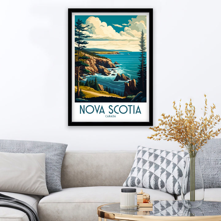 Nova Scotia Canada Travel Poster Home Living Decor Nova Scotia Illustration Travel Poster Canada Gift Nova Scotia Wall Art