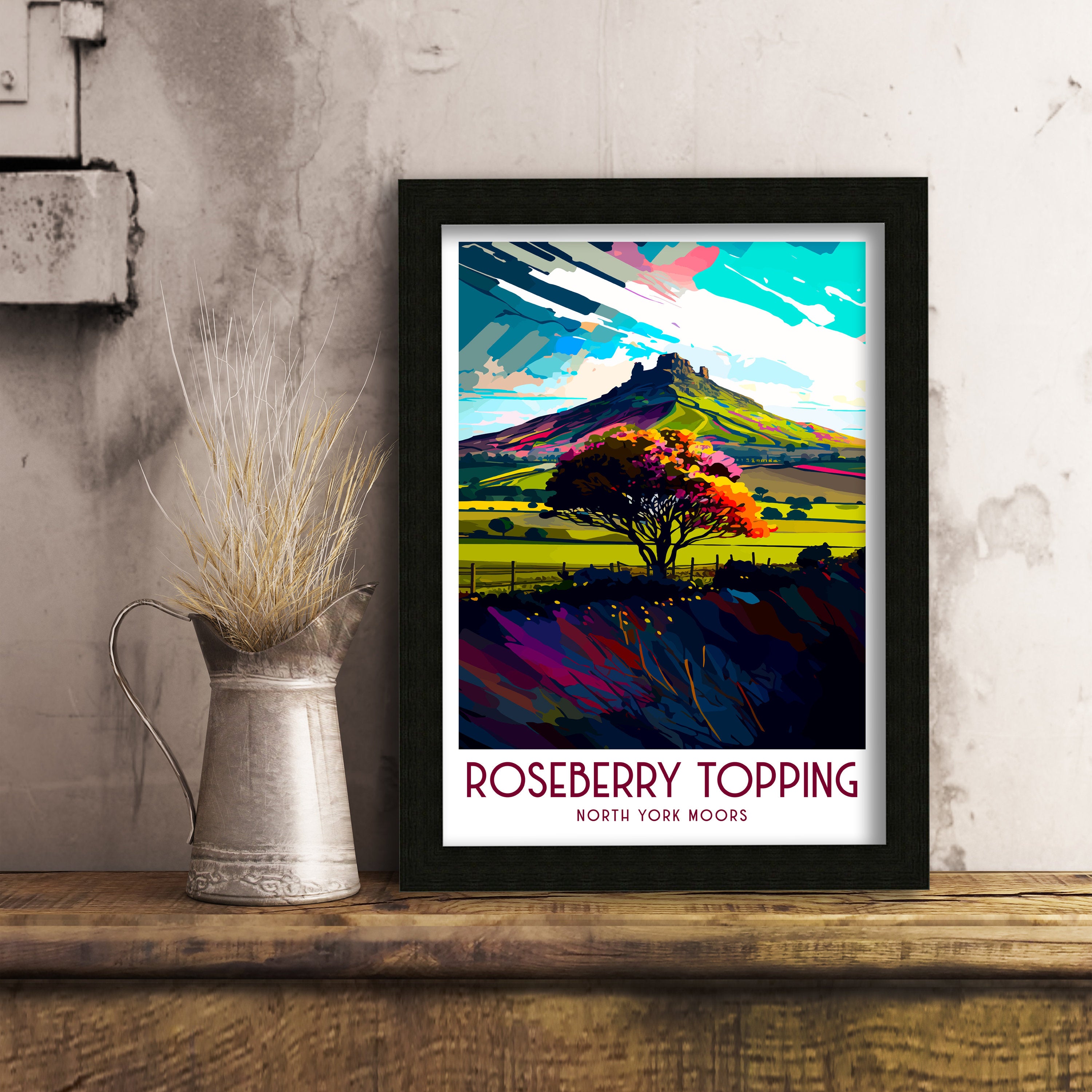 Roseberry Topping Art Print | North York Moors Travel Poster