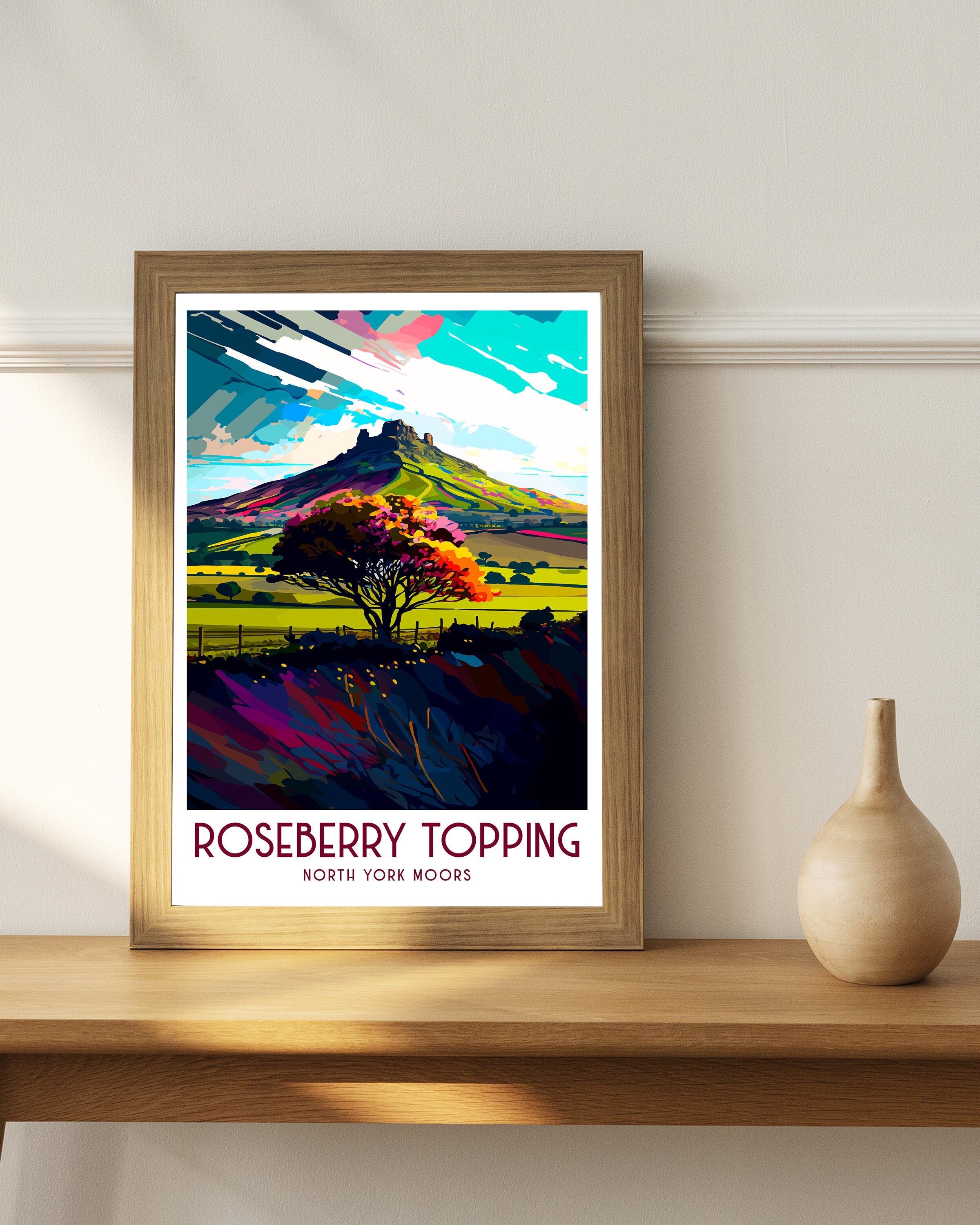 Roseberry Topping Art Print | North York Moors Travel Poster
