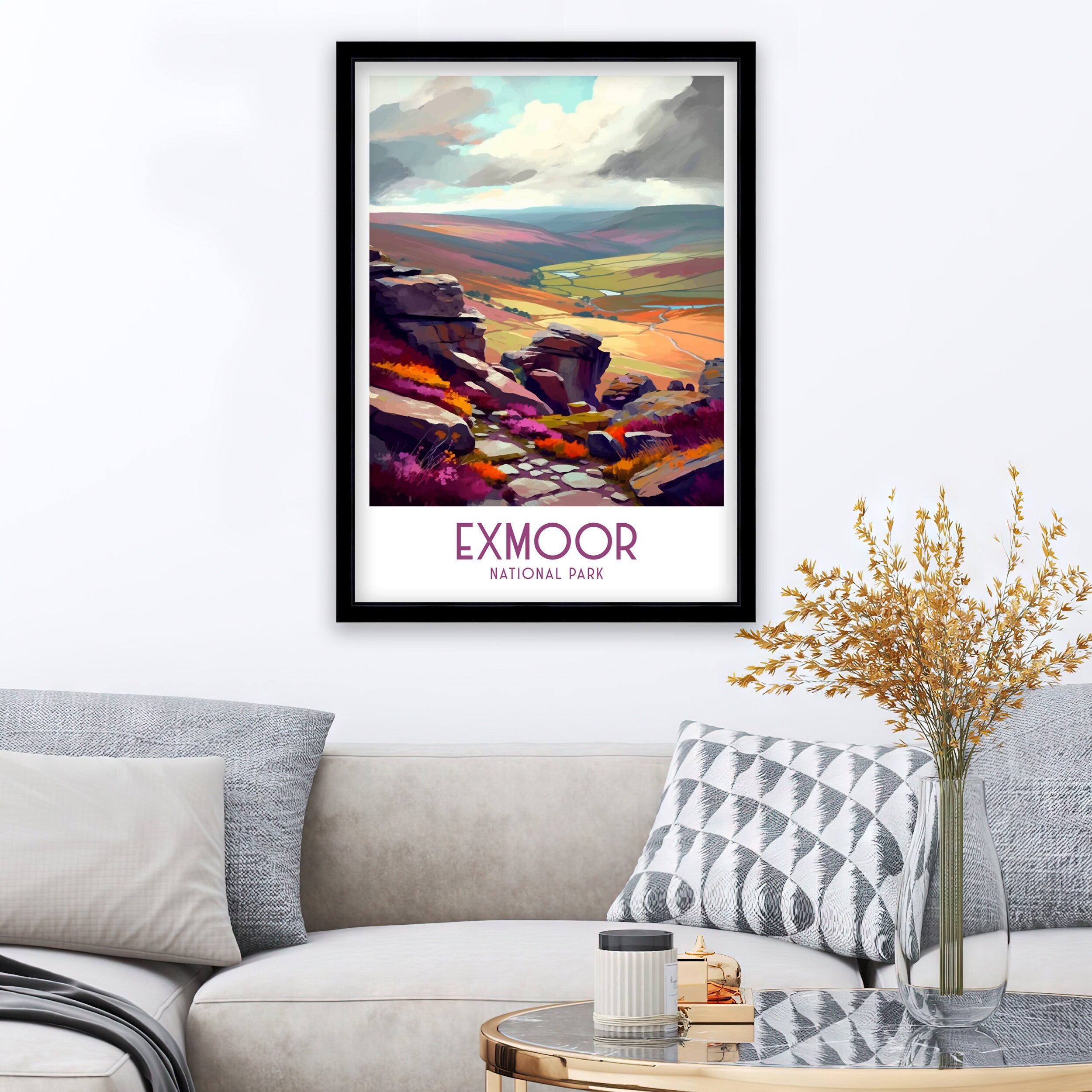 Exmoor National Park Art Print | UK Travel Poster