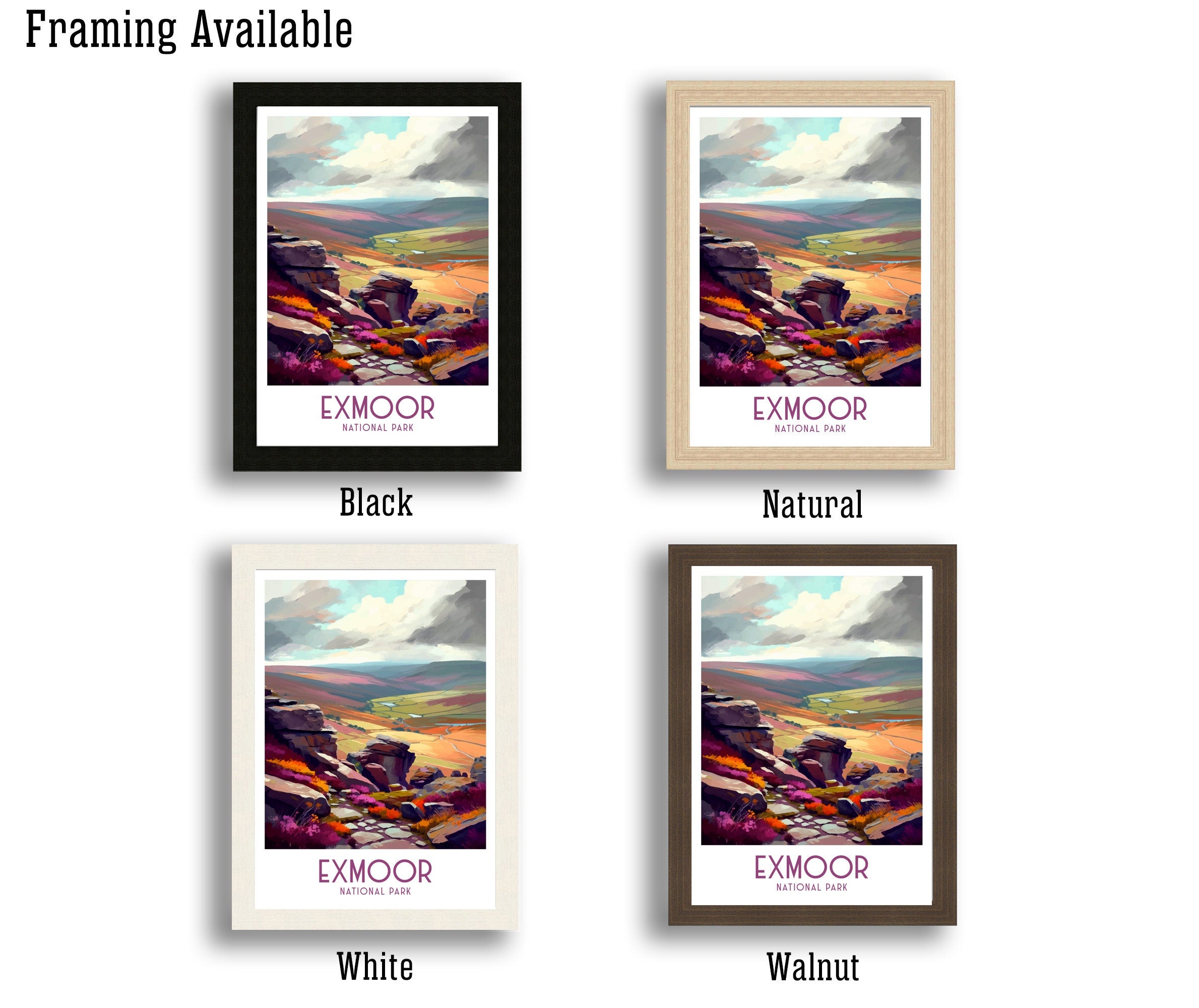 Exmoor National Park Art Print | UK Travel Poster