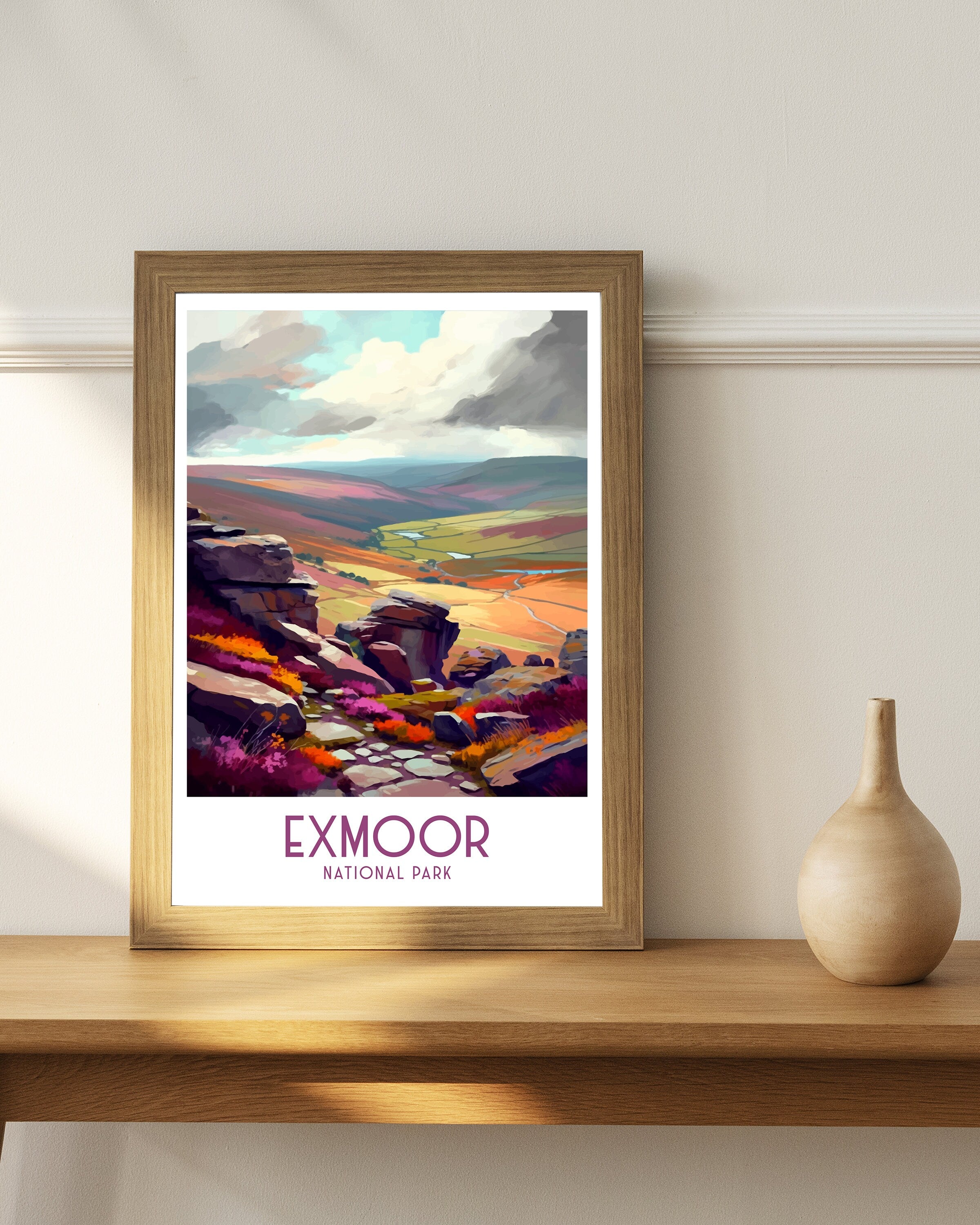 Exmoor National Park Art Print | UK Travel Poster