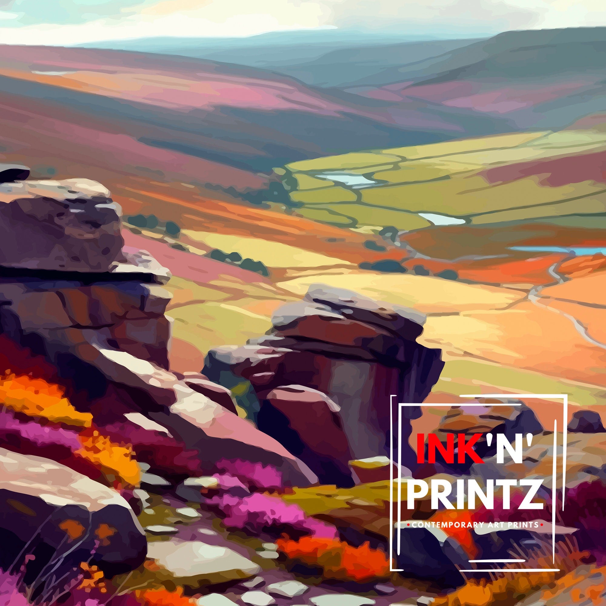 Exmoor National Park Art Print | UK Travel Poster
