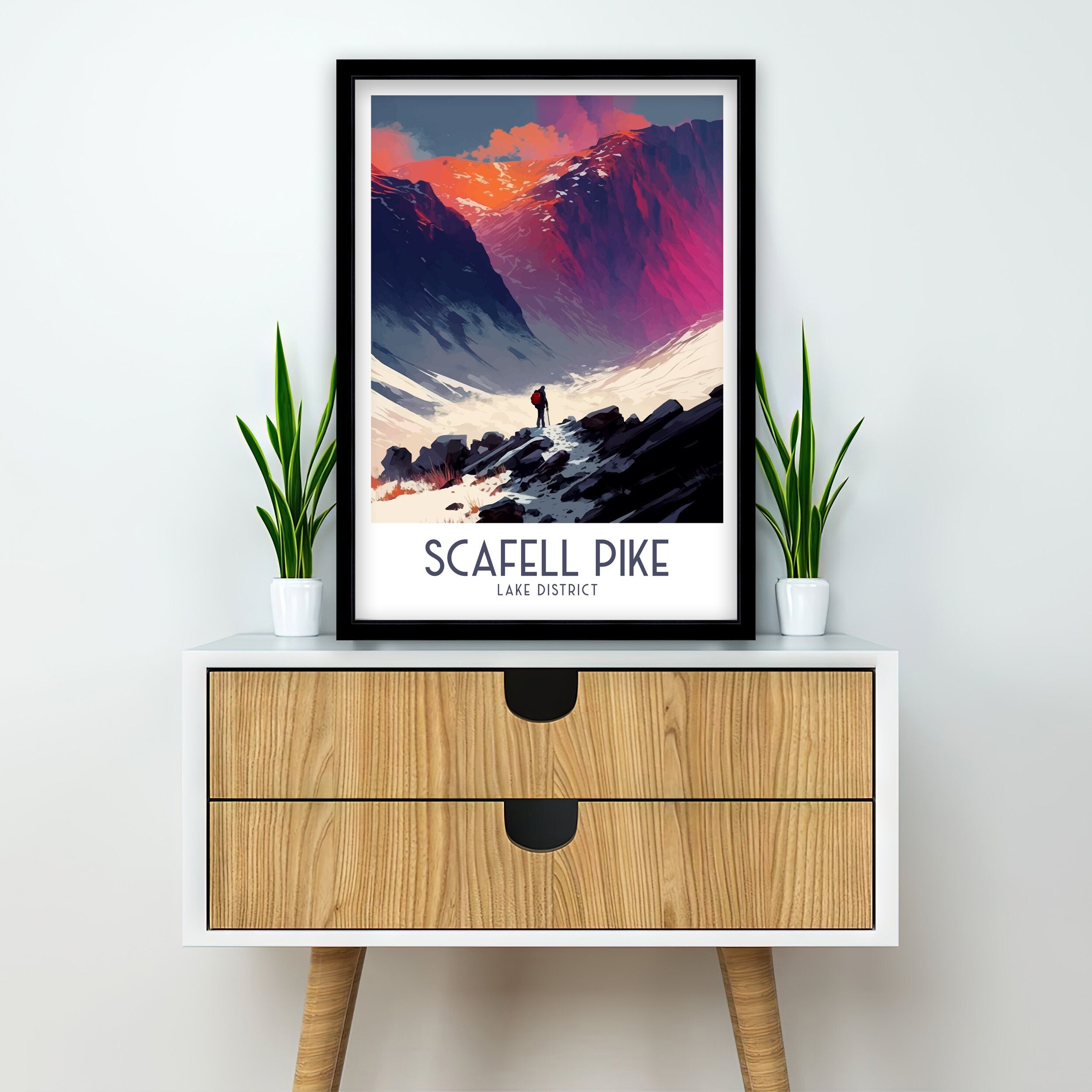 Scafell Pike Print | Lake District Travel Poster