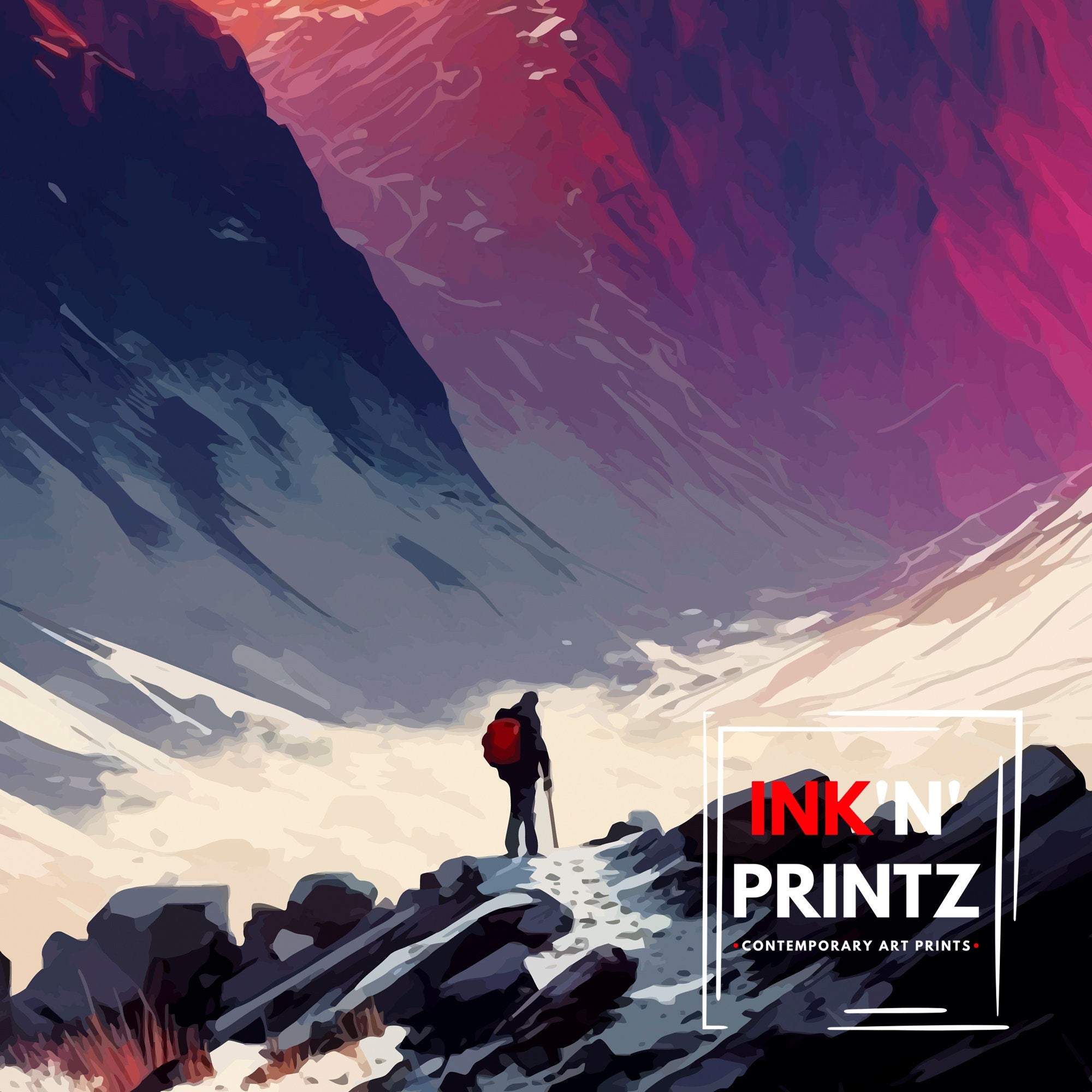 Scafell Pike Print | Lake District Travel Poster