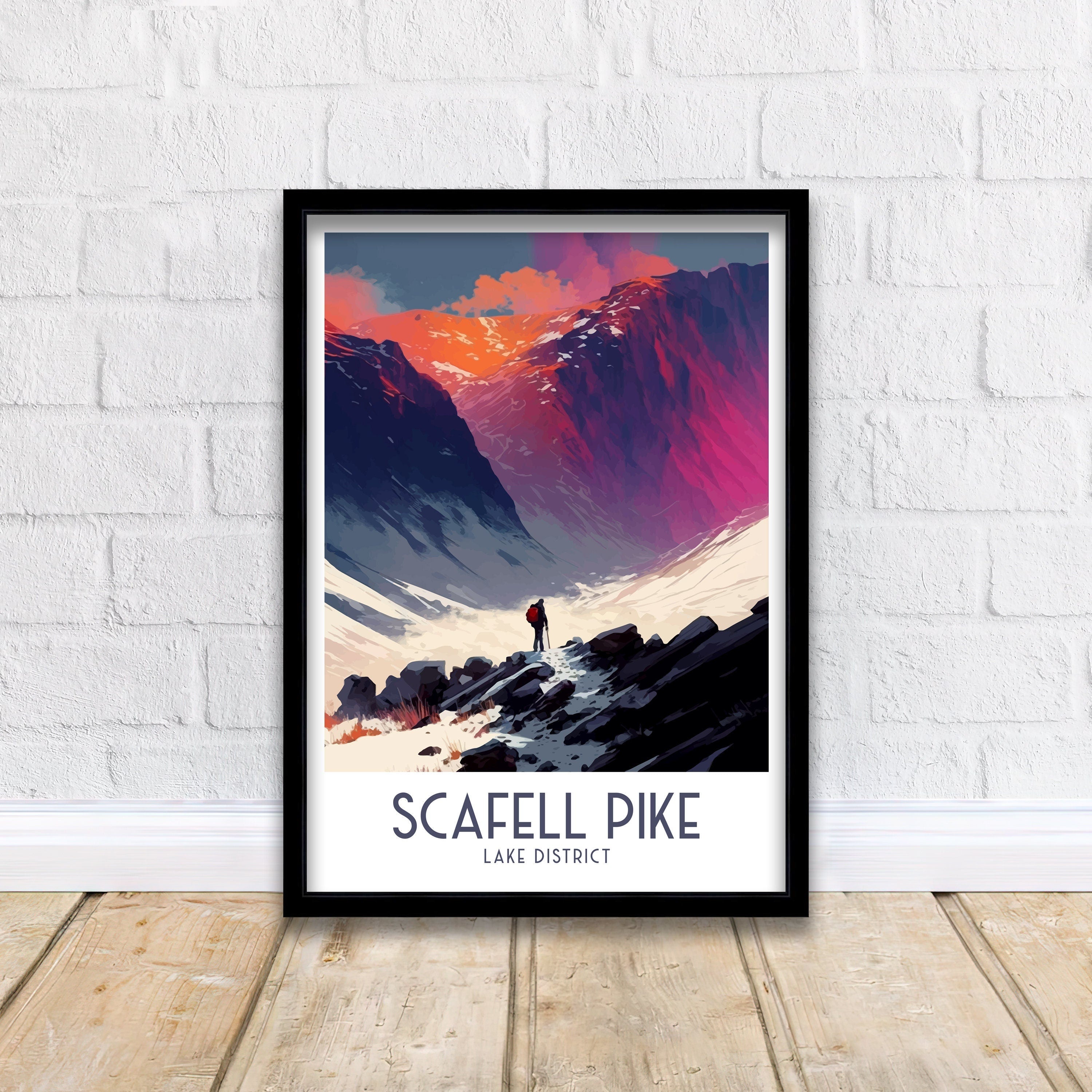 Scafell Pike Print | Lake District Travel Poster