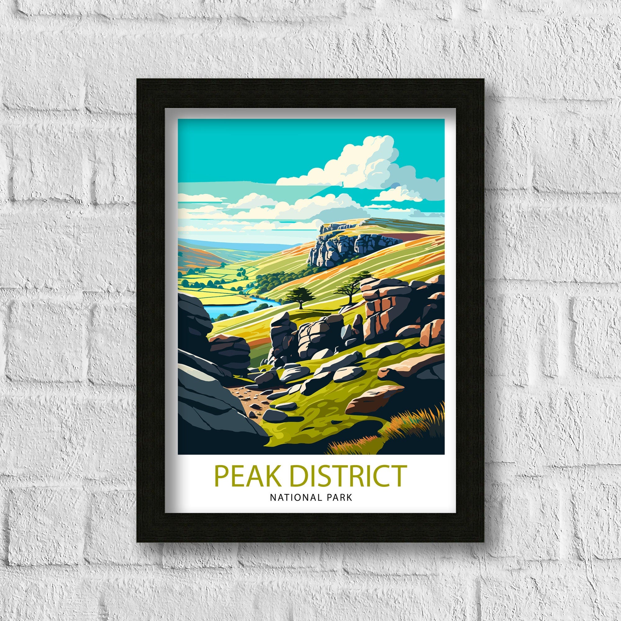 Peak District Travel Poster | England Landscape Art Print