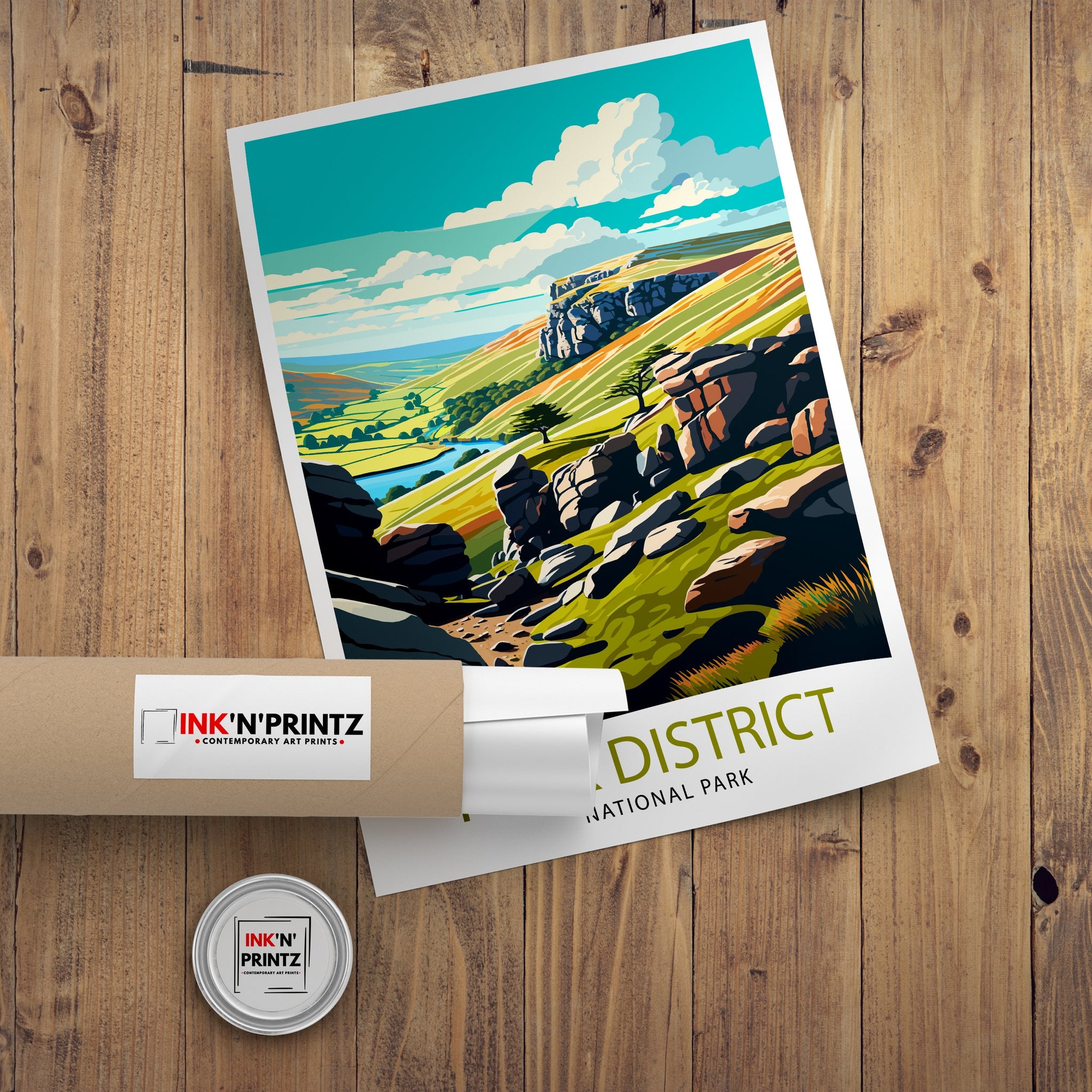 Peak District Travel Poster | England Landscape Art Print