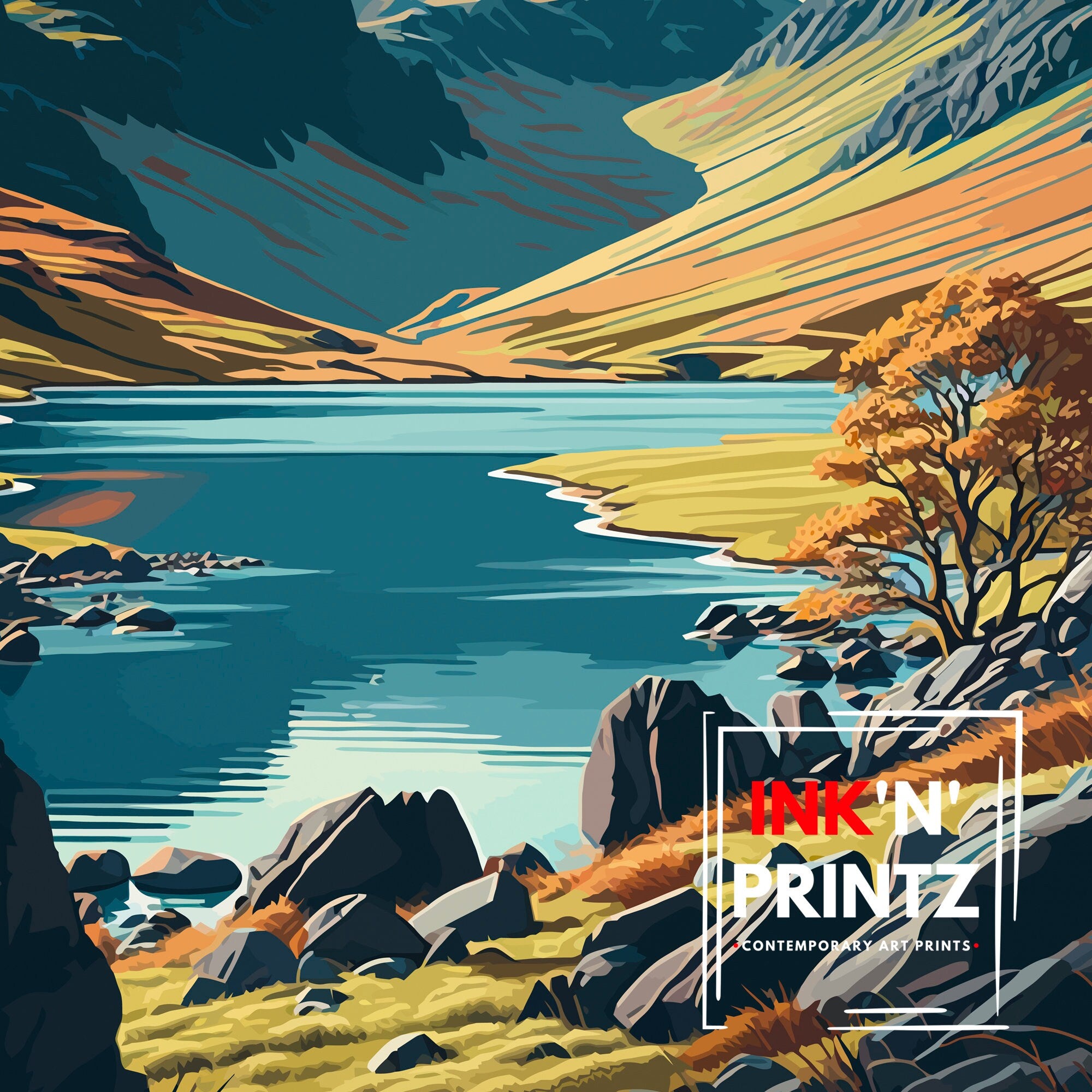 Lake District Art Print – UK National Park Travel Poster