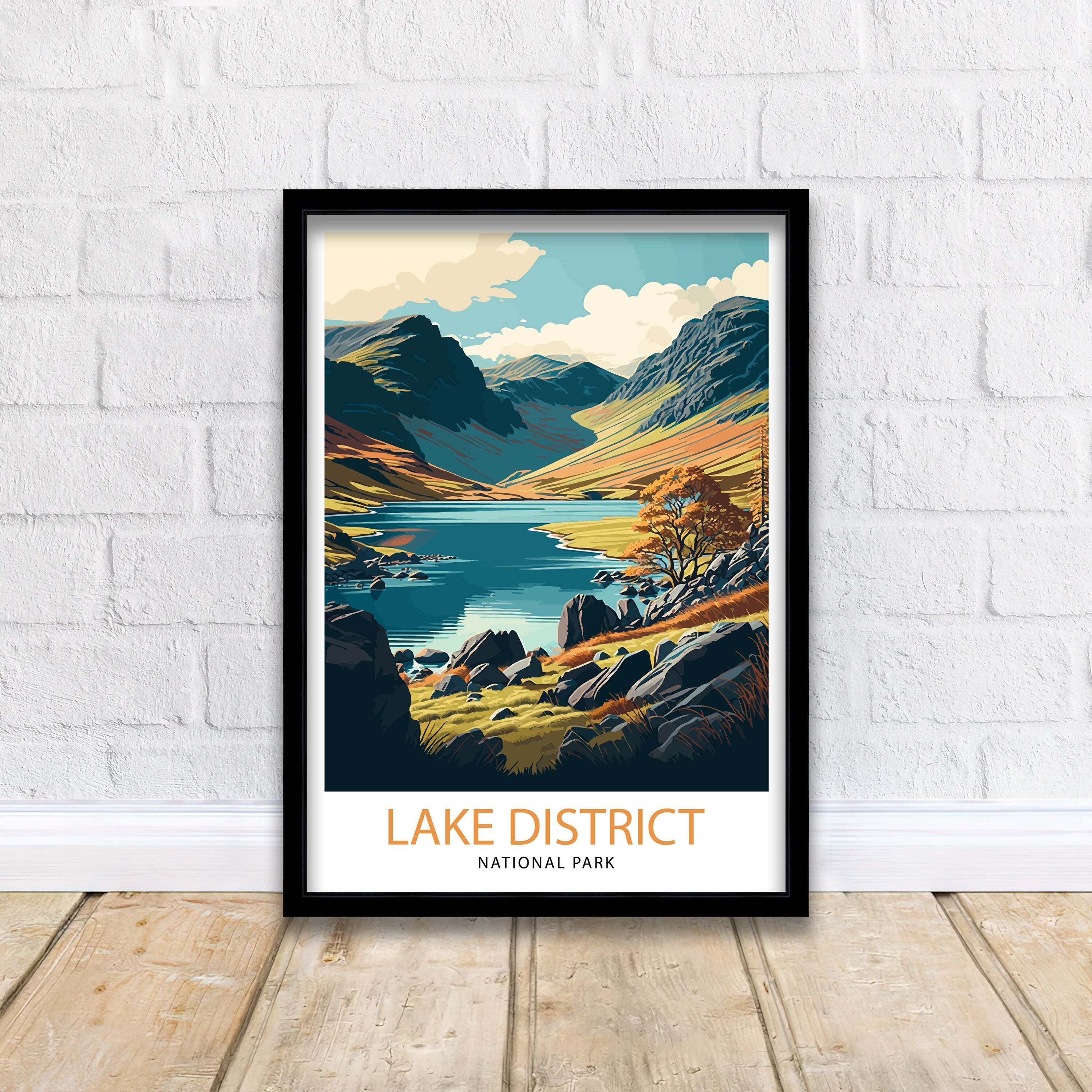 Lake District Art Print – UK National Park Travel Poster