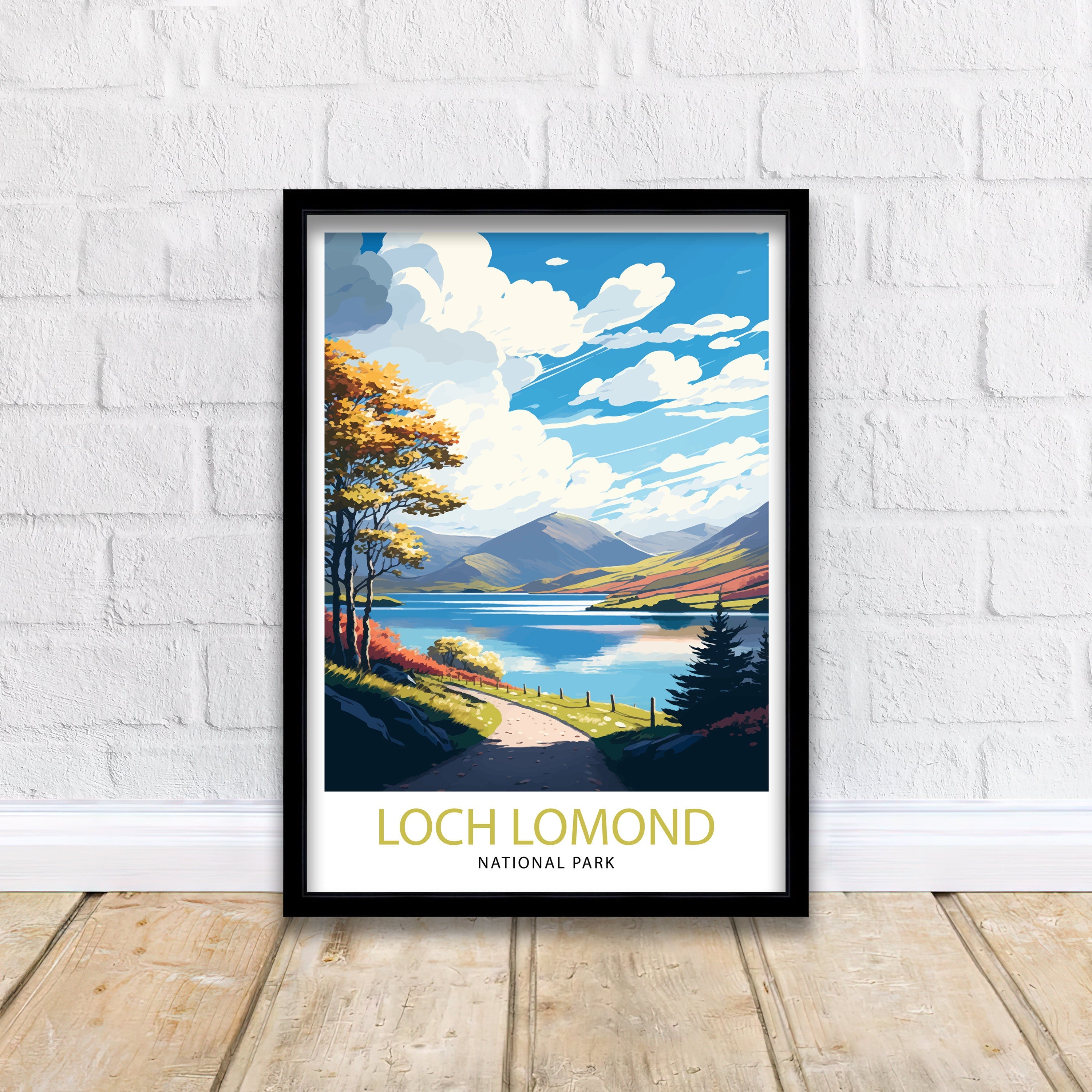 Loch Lomond Scotland Art Print | National Park Travel Poster